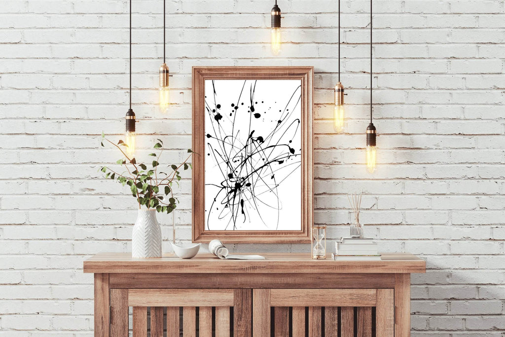 Black and White Inksplosion Modern Wall Art - beink online art store