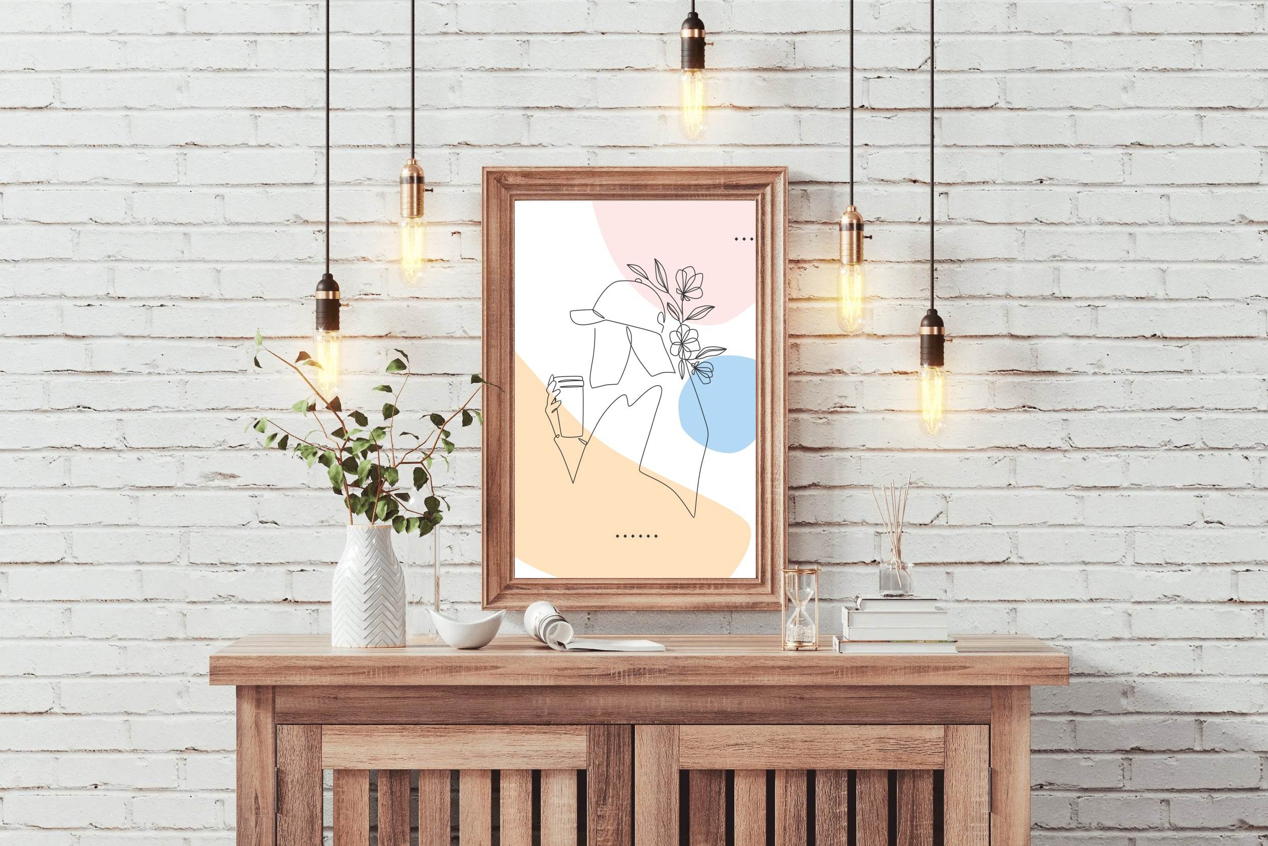 Beautiful Woman Drinking Coffee Wall Art - beink online art store