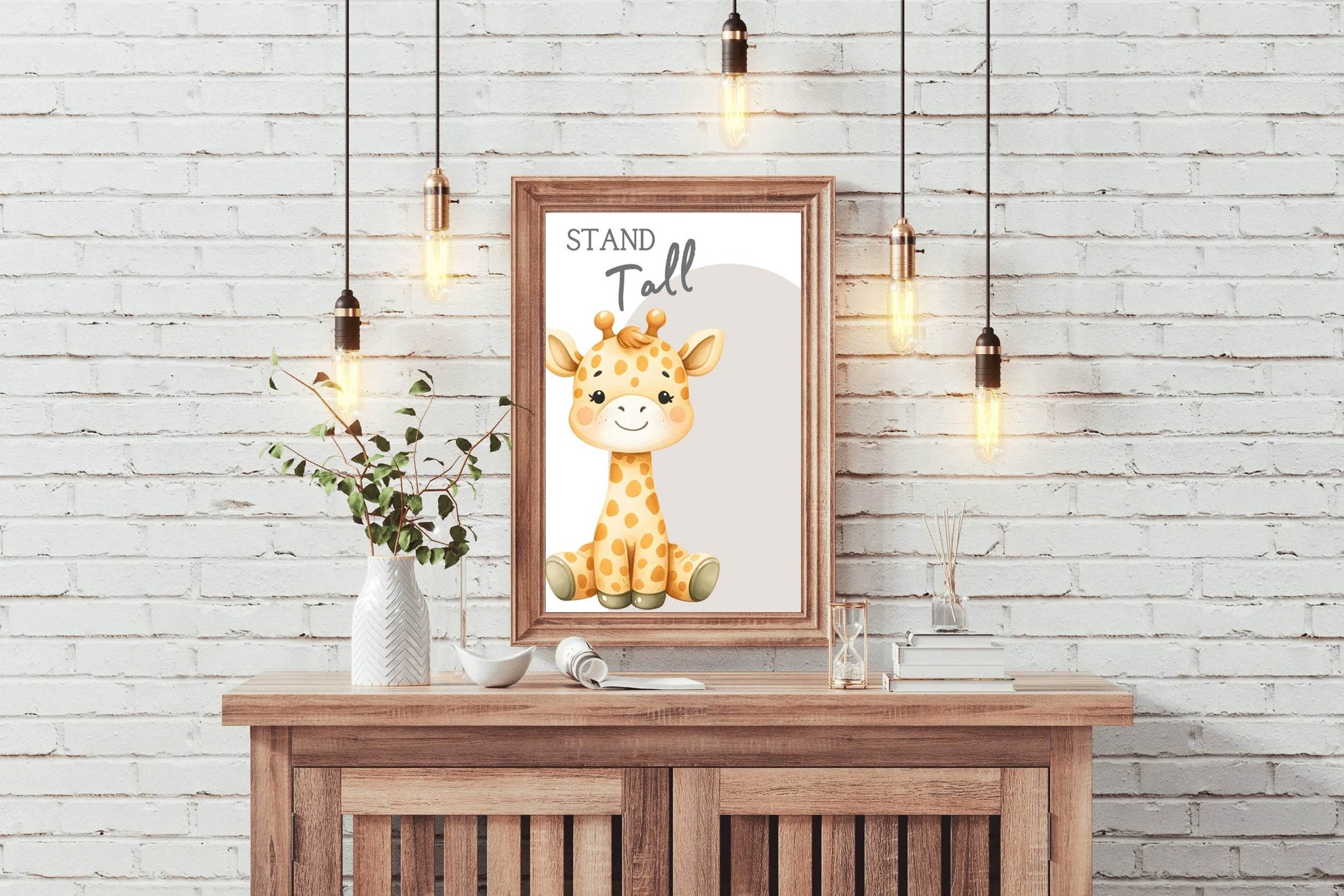 Little Smiling Giraffe Cartoon - beink online art store