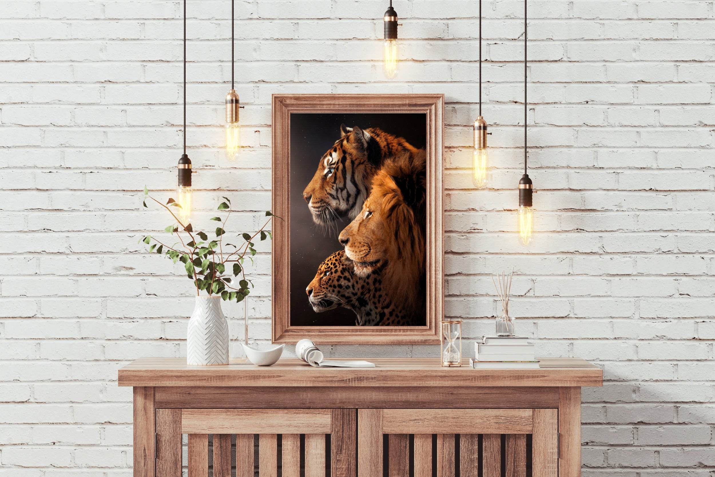Tiger Lion Cheeta Face Picture Wall Art - beink online art store