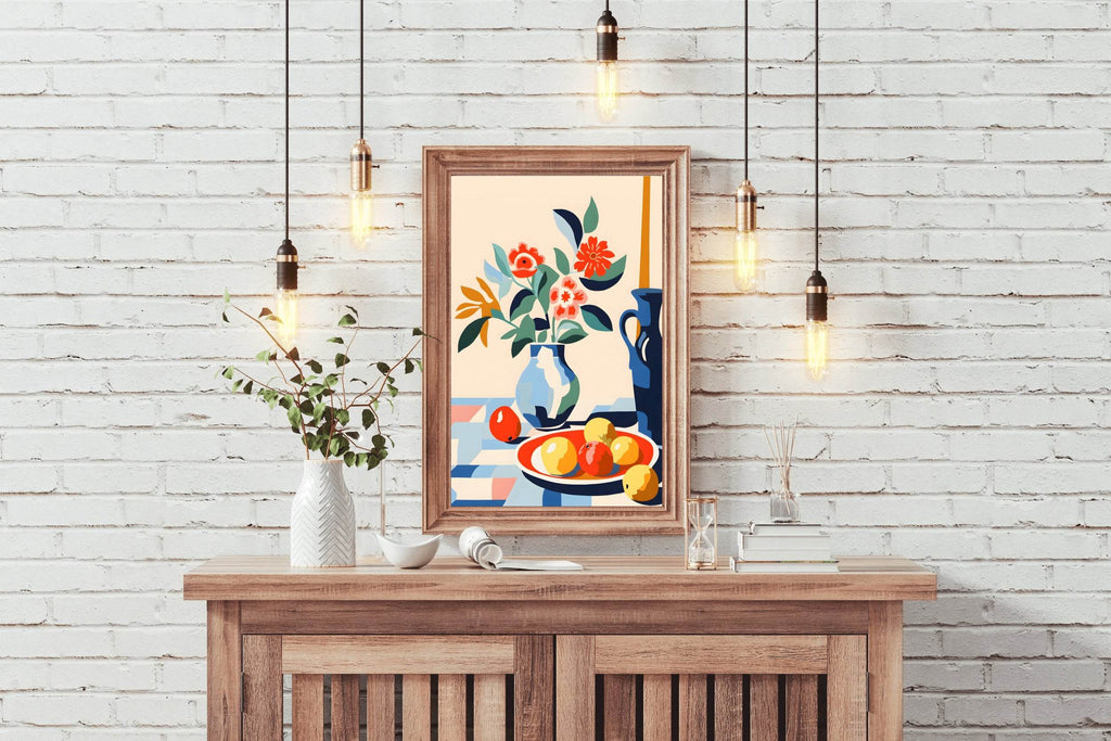 Painting a Fruit Plate Next To a Vase - beink online art store