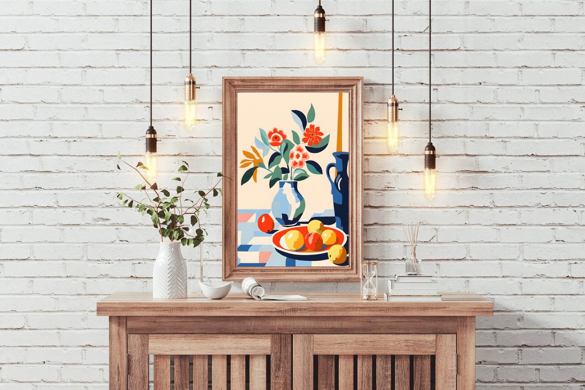 Painting a Fruit Plate Next To a Vase - beink online art store
