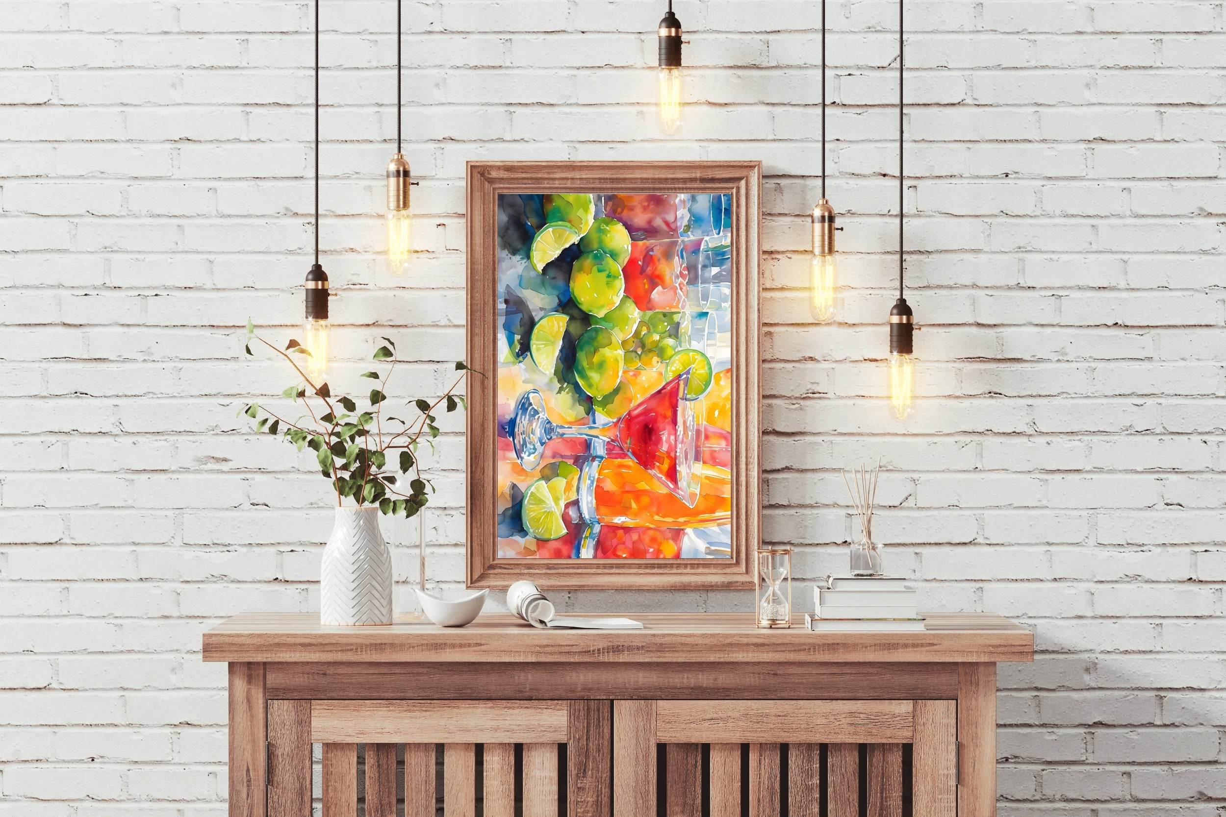 Fruit Wocktail Watercolor Painting Art - beink online art store