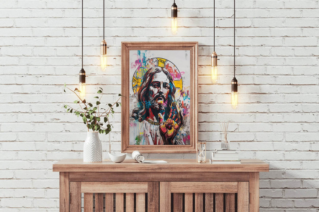 Graffiti Background of Jesus Christ Wall Art - beink online art store