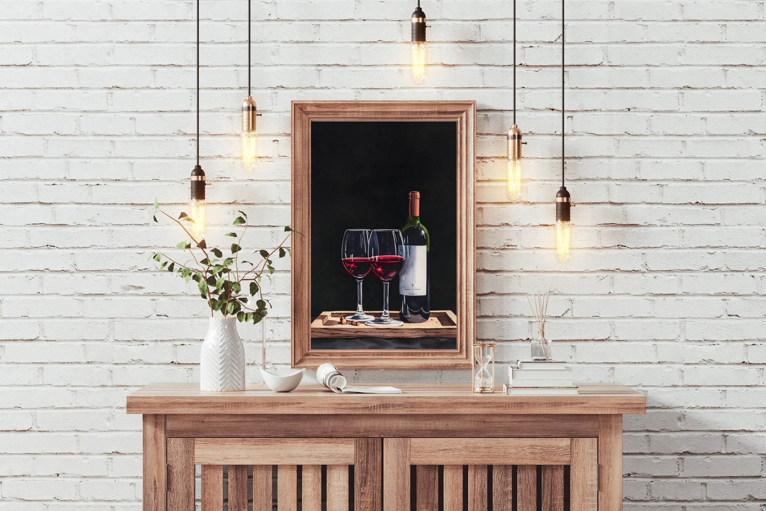 Wine Bottle and Glass Wall Art - beink online art store