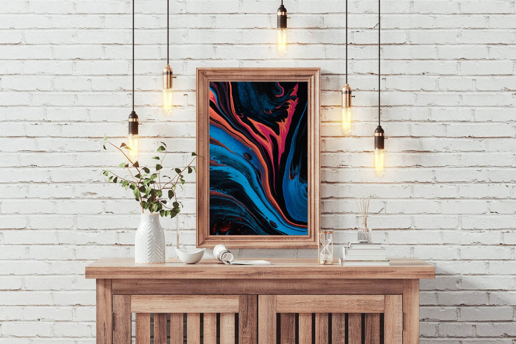 Long Run Broad Dark Colors Oil Paint Abstrat Wall Art - beink online art store
