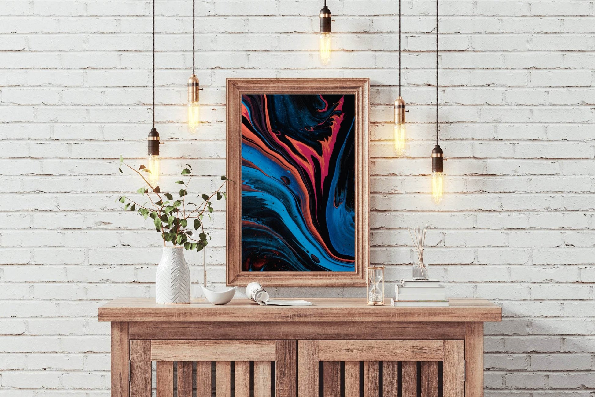 Long Run Broad Dark Colors Oil Paint Abstrat Wall Art - beink online art store