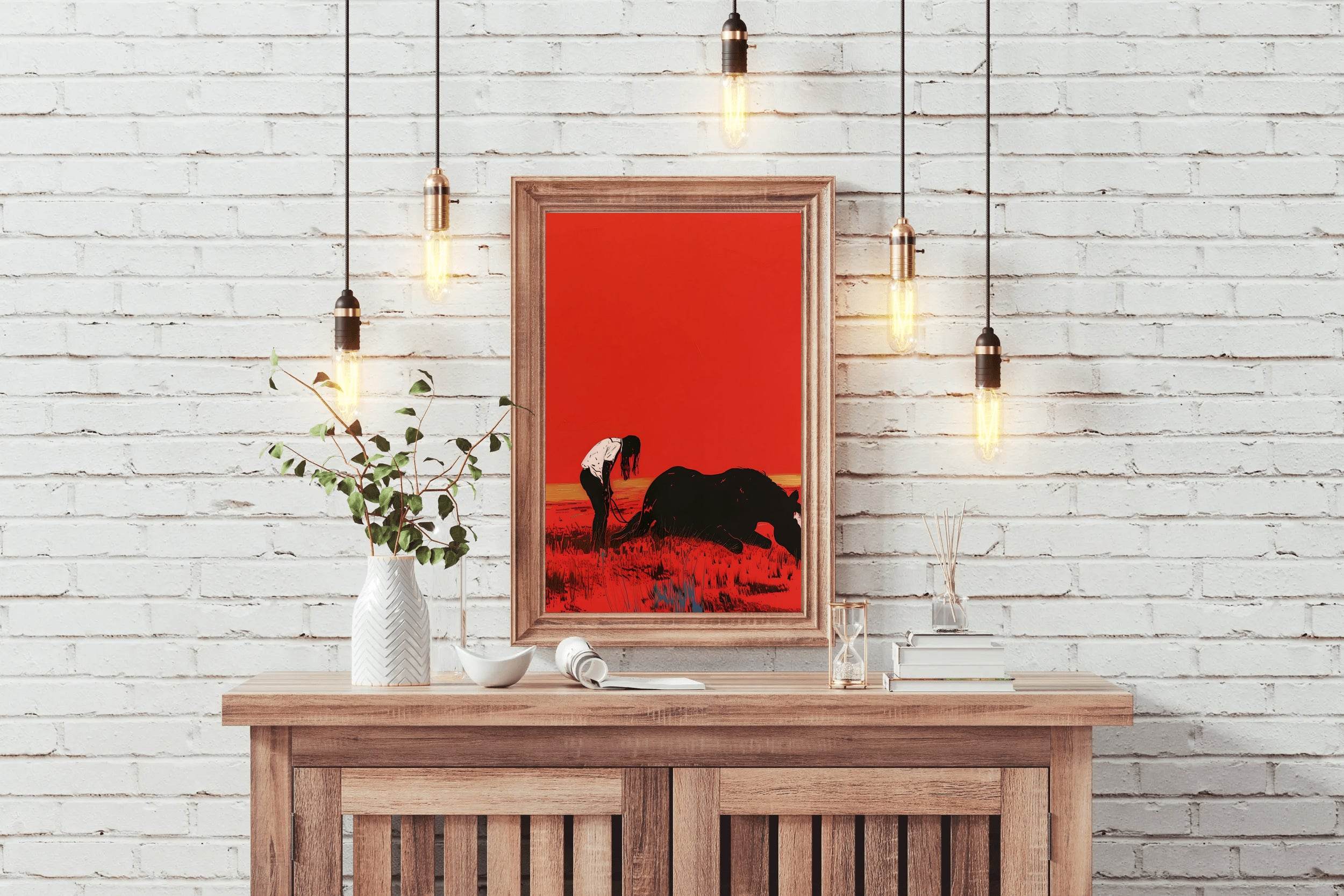 Sick Black Horse Wall Art - beink online art store