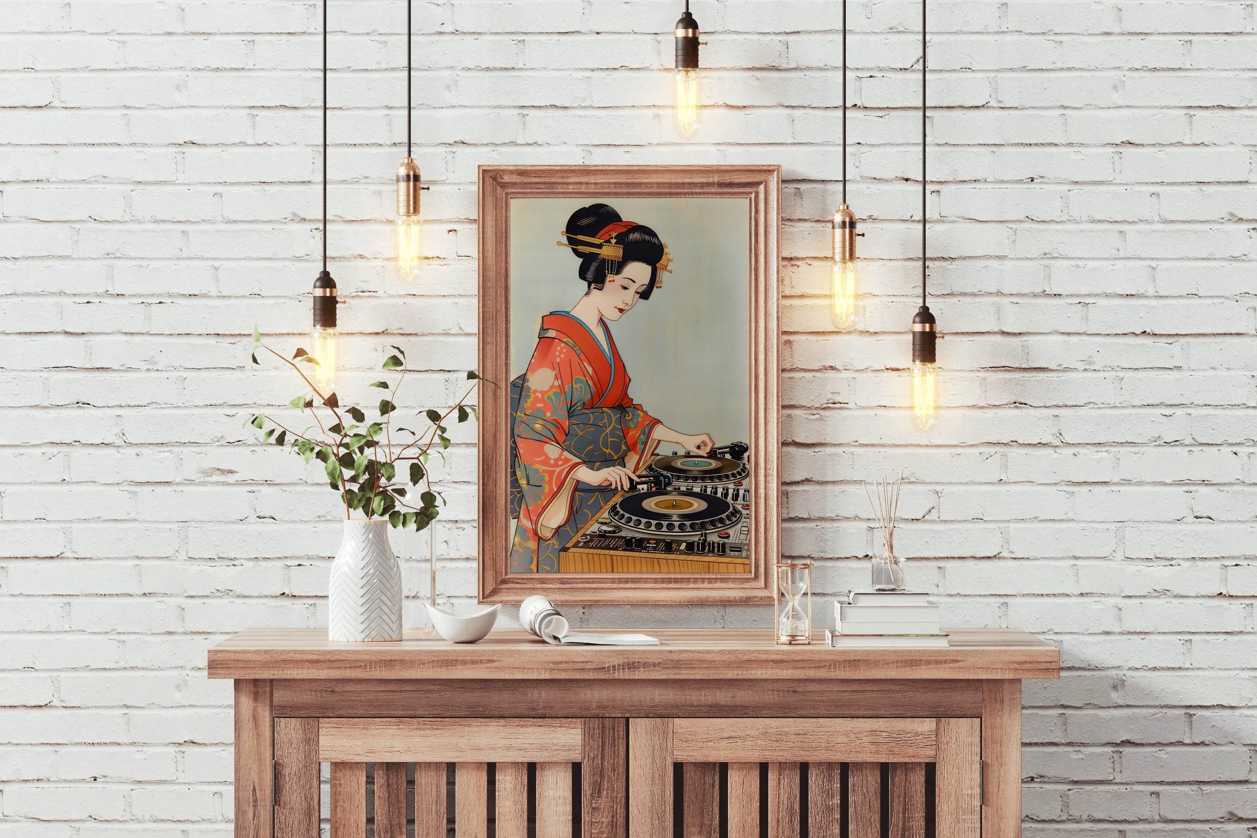 Japanese Dj Geisha Ramen Wall Art - beink online art store