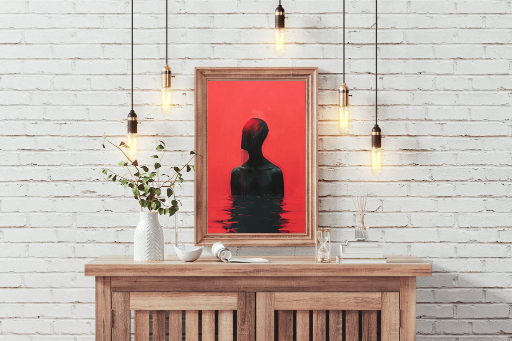 Painting Of Person Drowned In Blood Wall Art - beink online art store