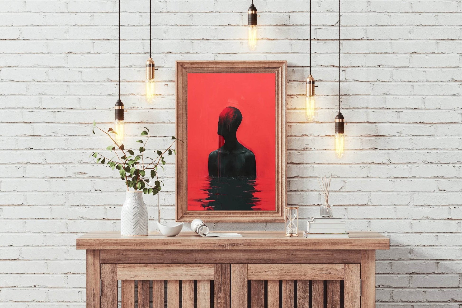 Painting Of Person Drowned In Blood Wall Art - beink online art store