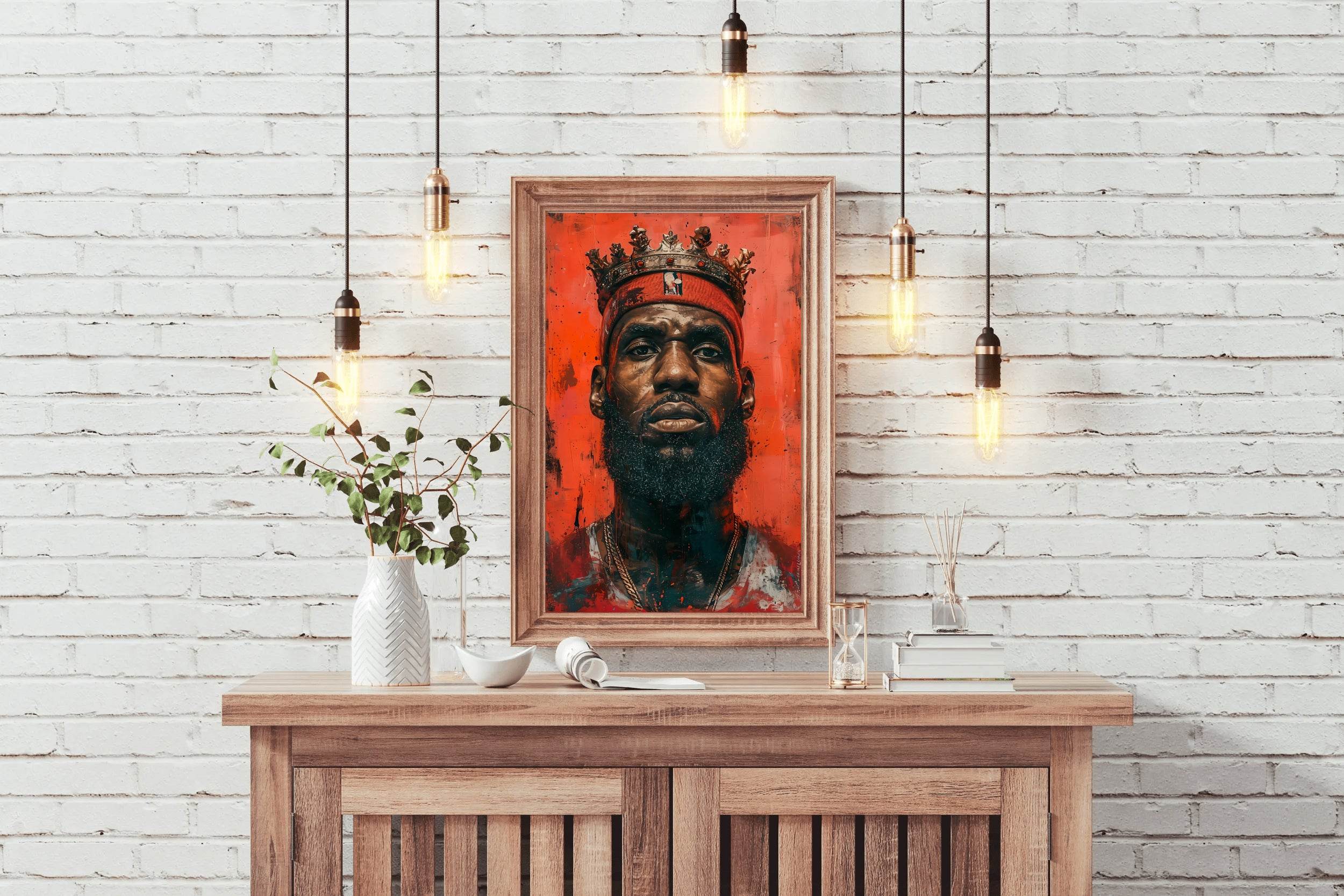 Master Flame Sports Aesthetic Wall Art Poster for Living Room, Home & Wall Decor | Basketball | King LeBron James - beink online art store