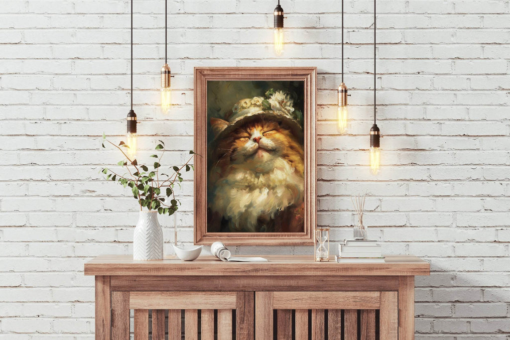 Watercolor Brush Strokes Sleeping Cat Painting - beink online art store