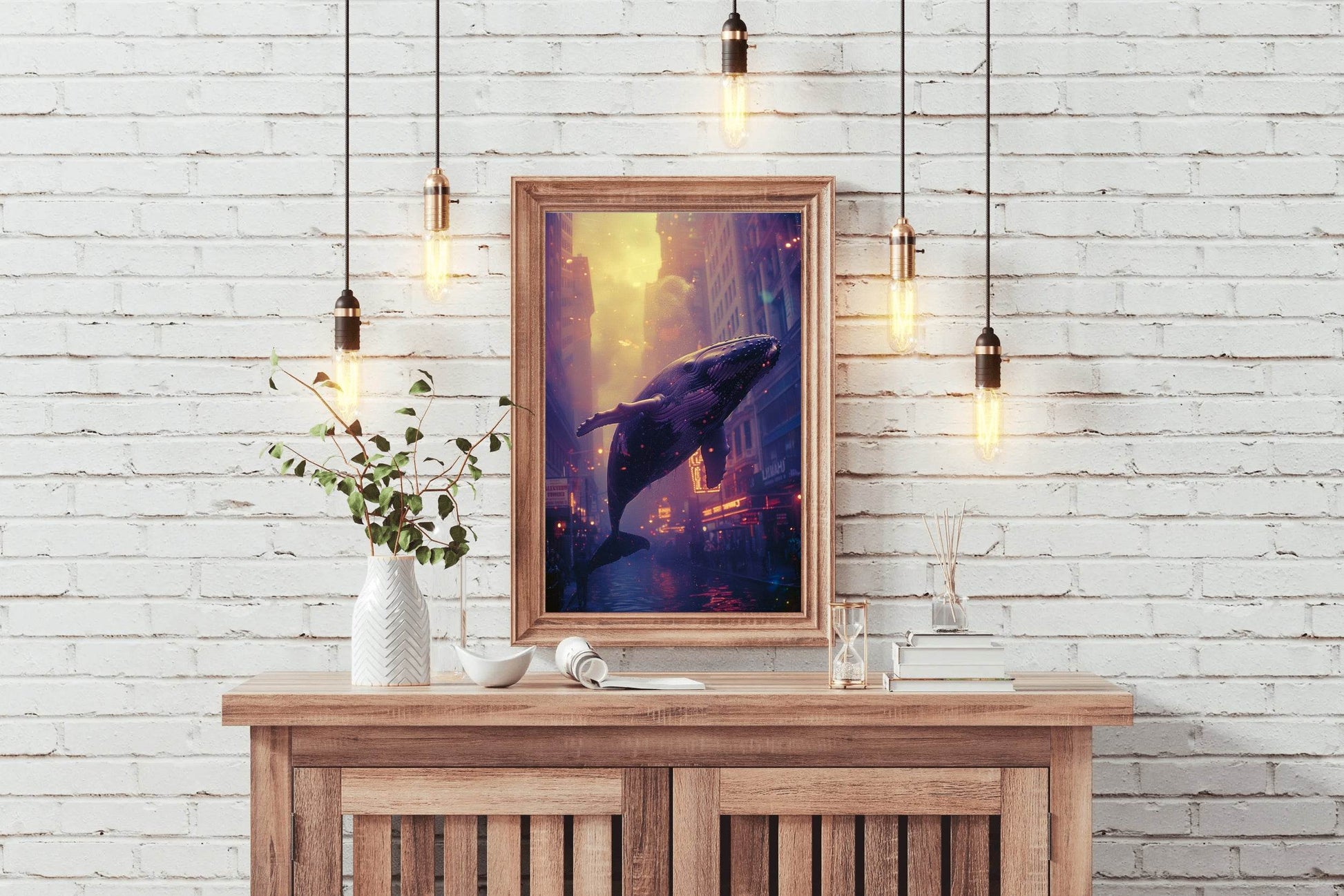 Whale in the Sky Animal Wall Art - beink online art store