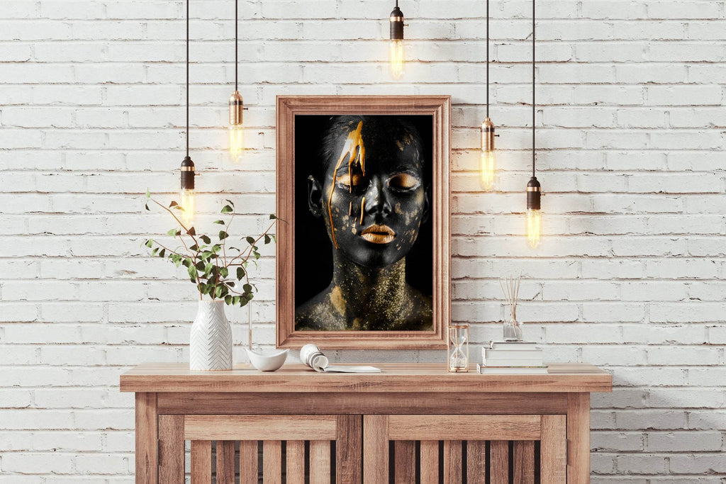 Black Woman Adorned in Gold Wall Art - beink online art store
