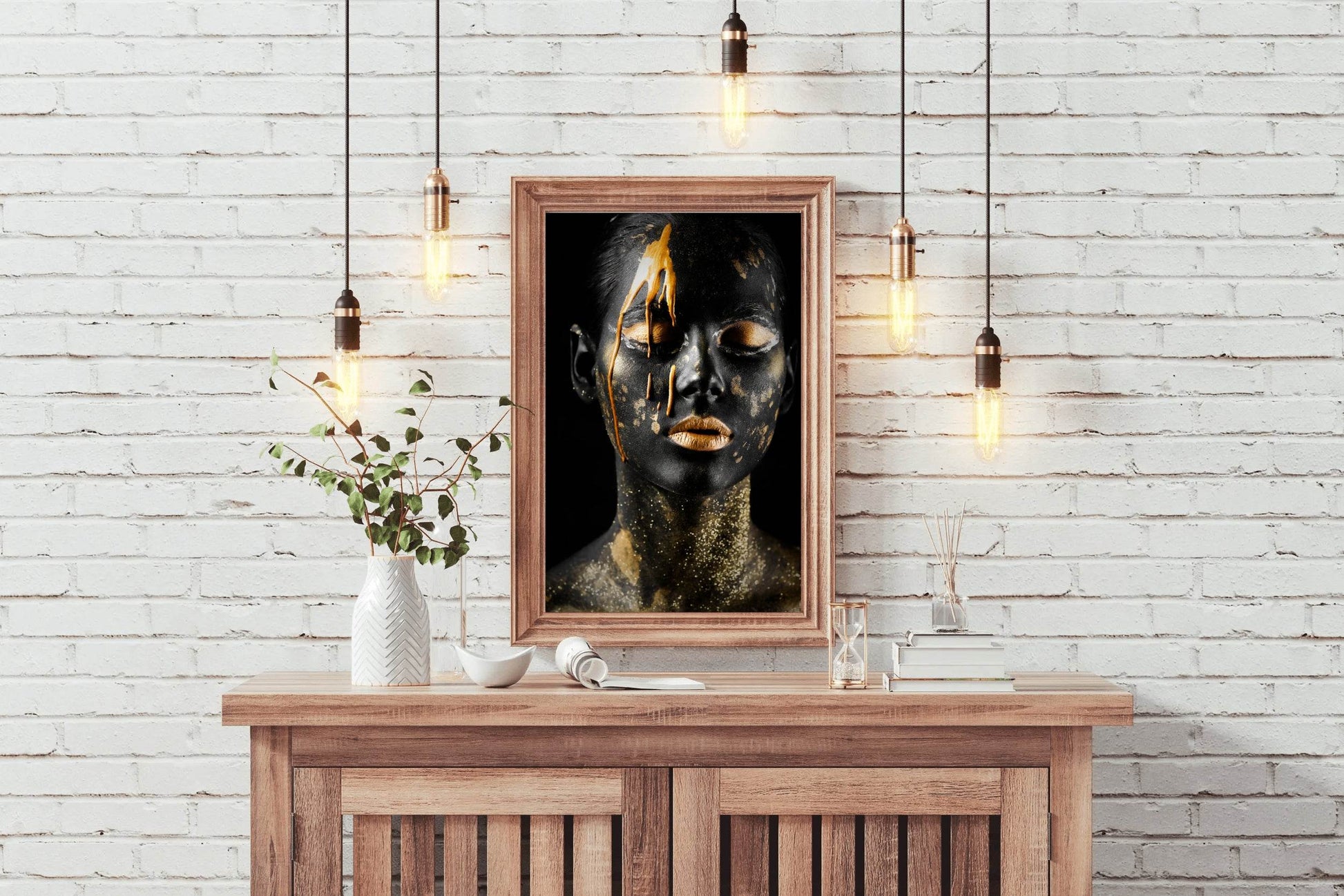 Black Woman Adorned in Gold Wall Art - beink online art store