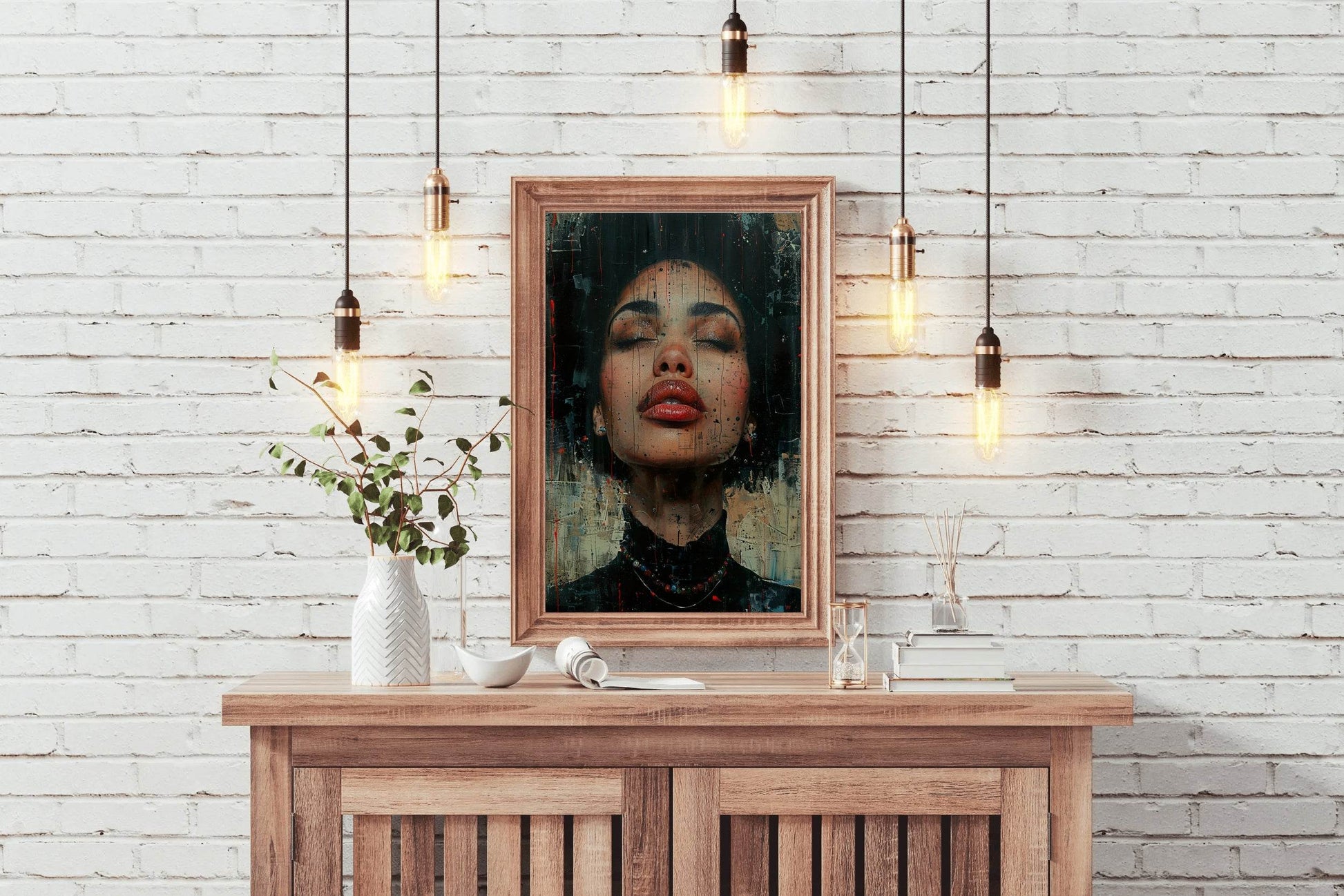 Woman With Closed Eyes Digital Art - beink online art store