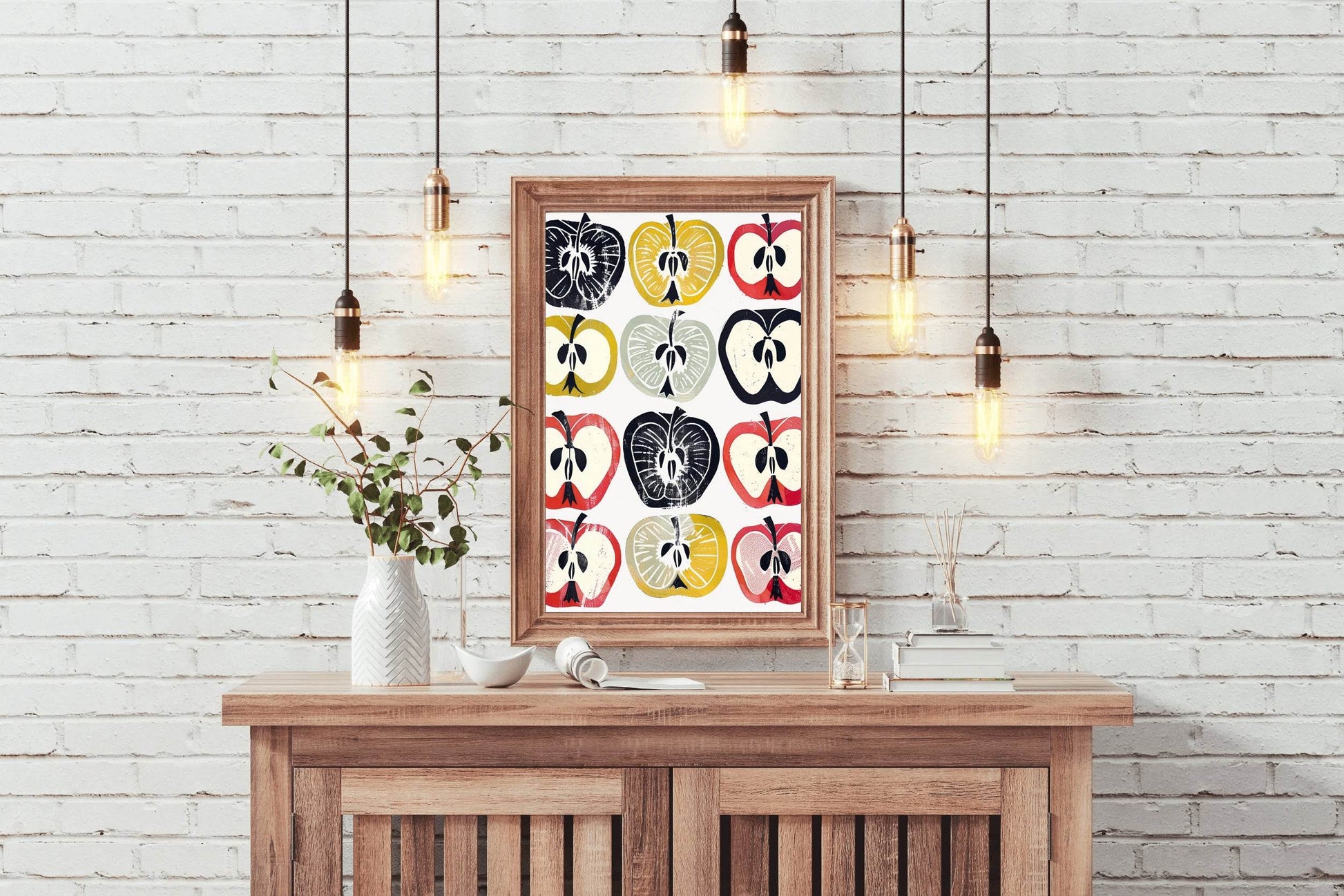 Colorful Apple Cross-Sections Wall Art - beink online art store