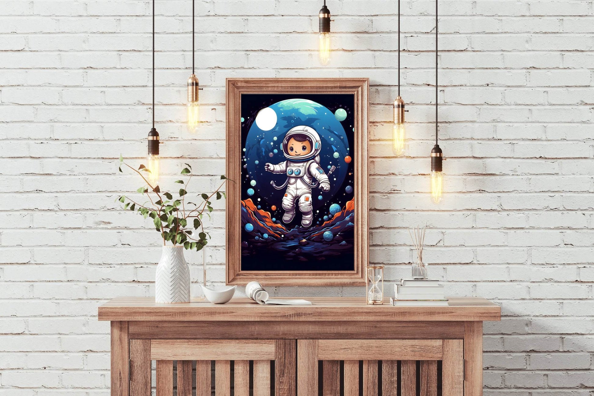 Painting of Astronaut Kid in Space - beink online art store
