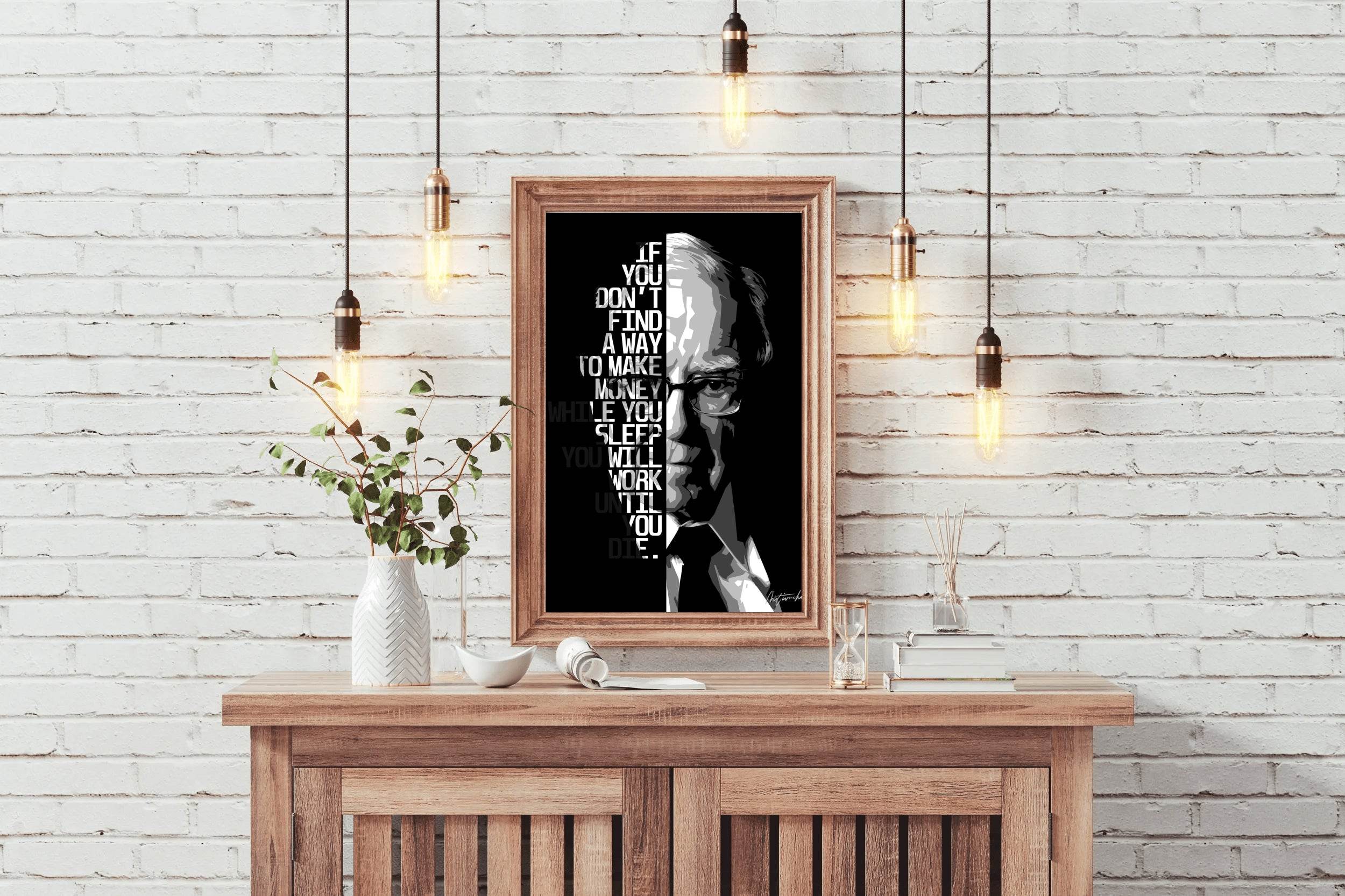 Warren Buffett Motivational Quote Wall Art - beink online art store