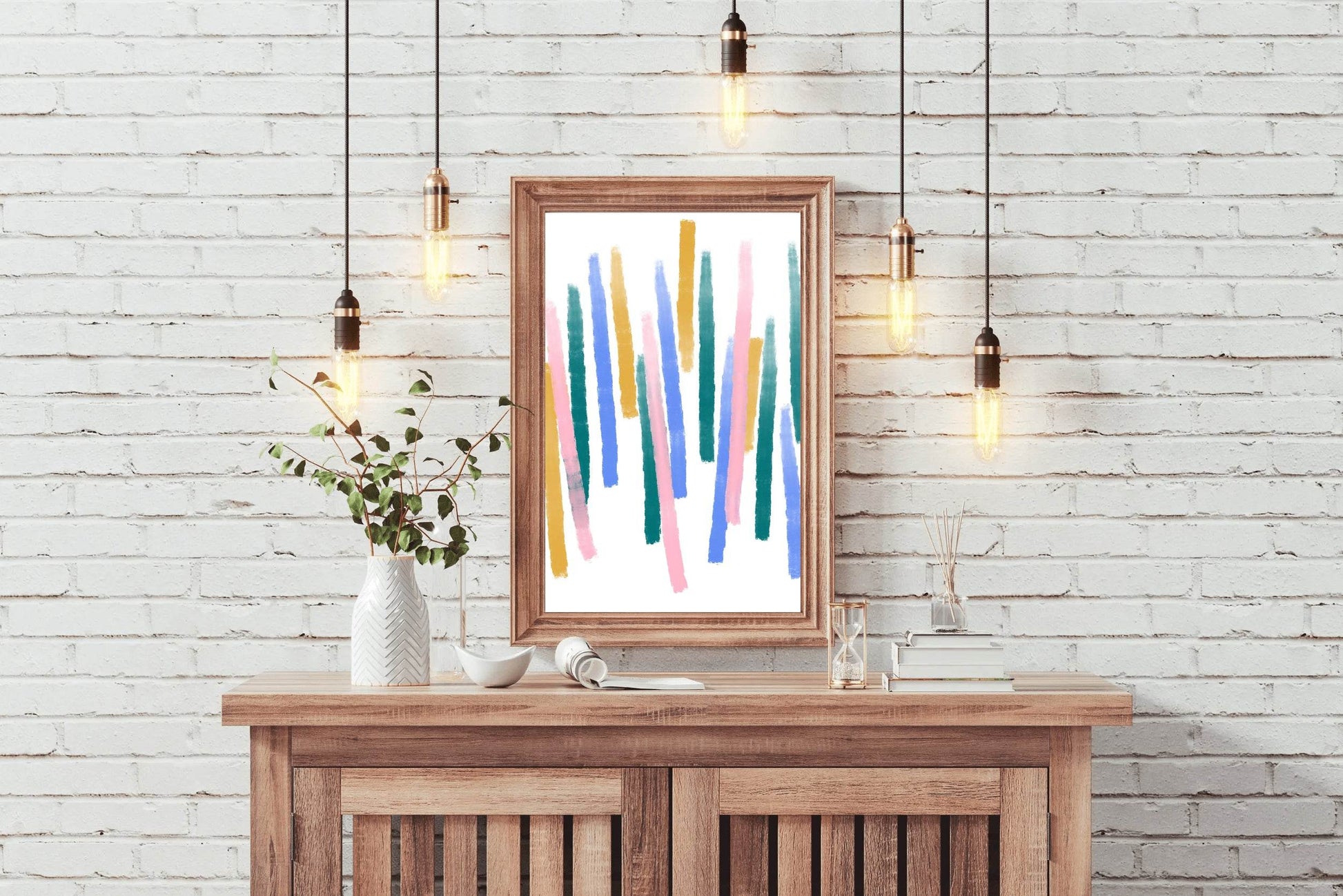 Colored Cylindrical Lines Wall Art - beink online art store