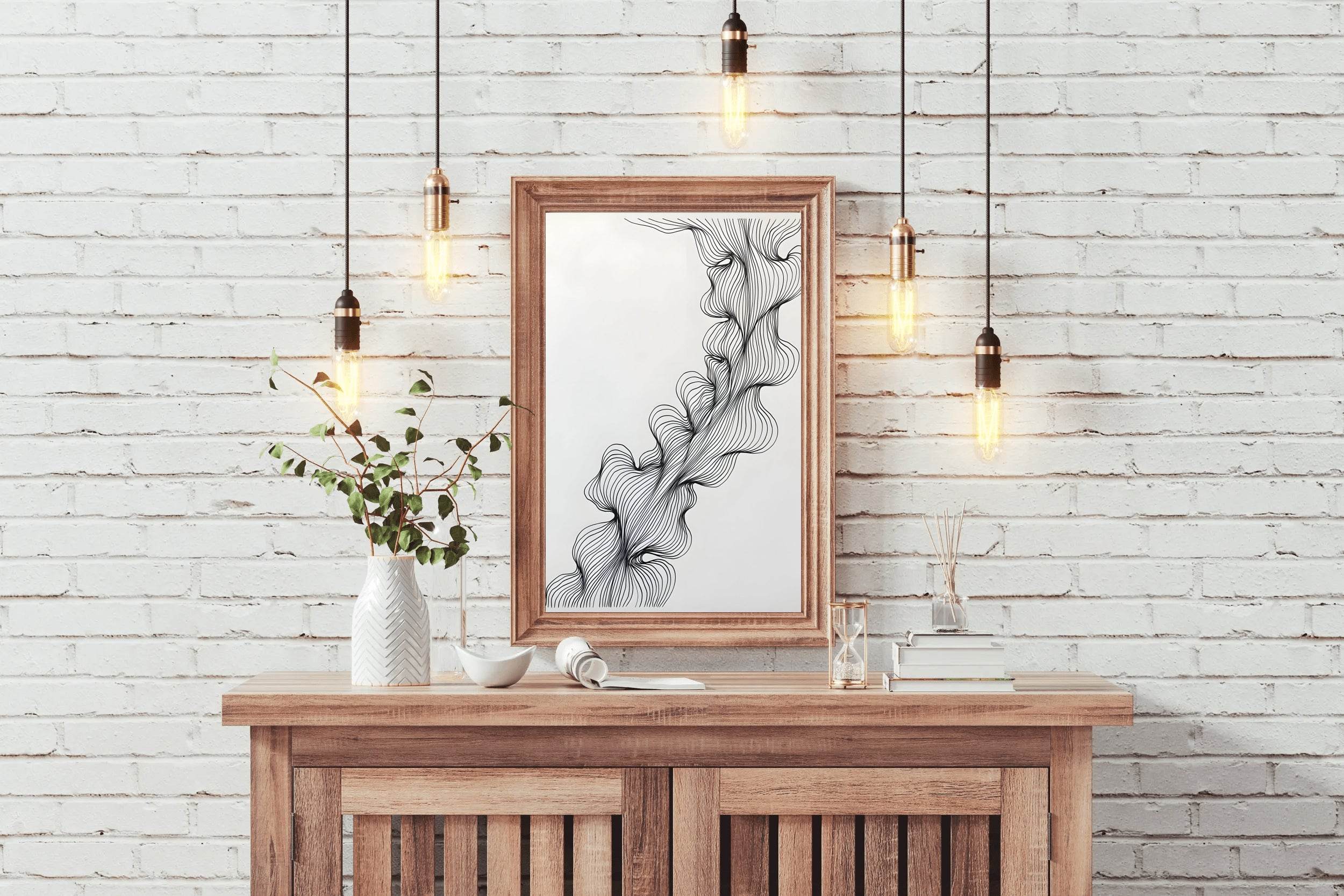 Black Zentangles Patterns Modern Wall Art - beink online art store