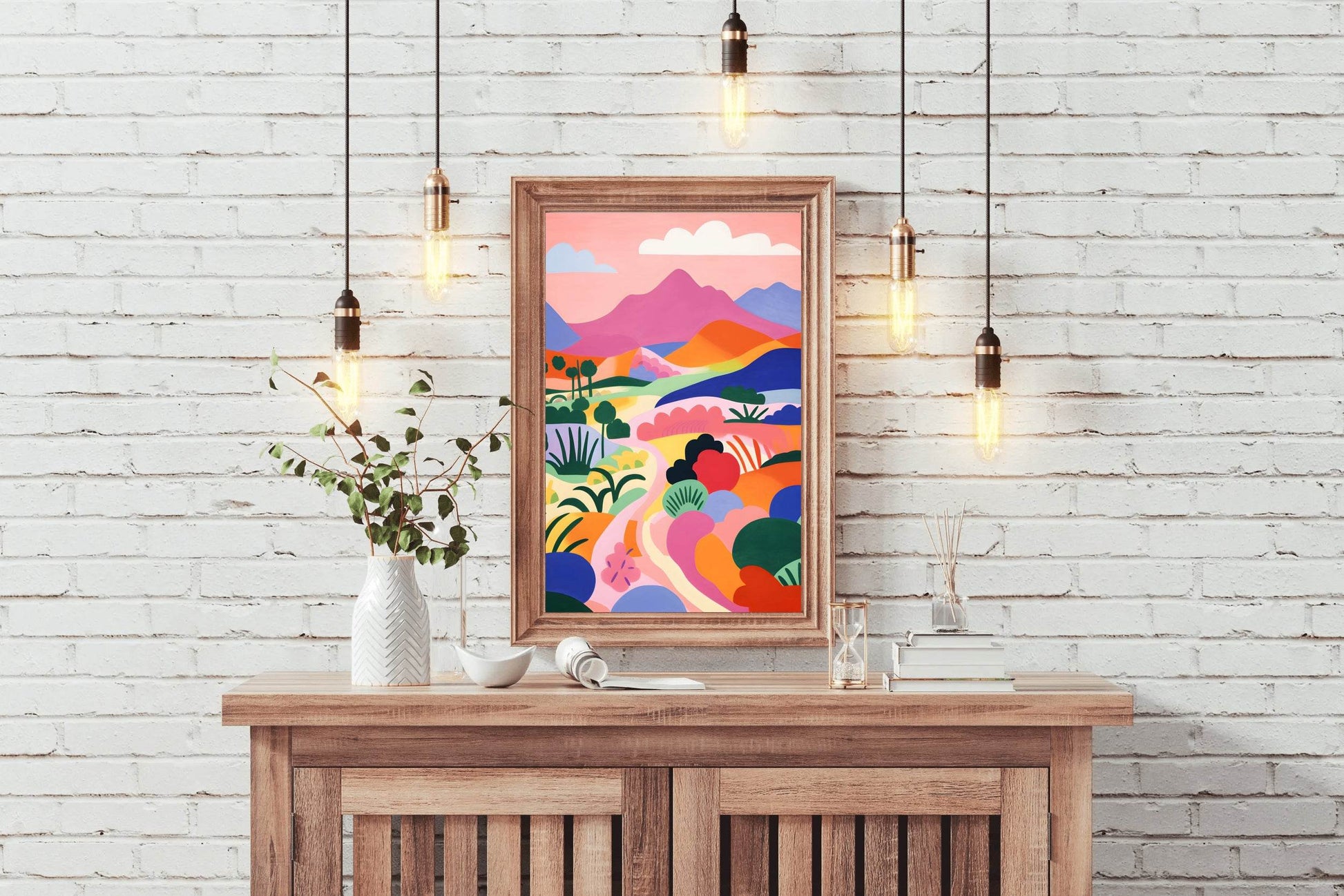 Beautiful Mountain Path Painting Art - beink online art store