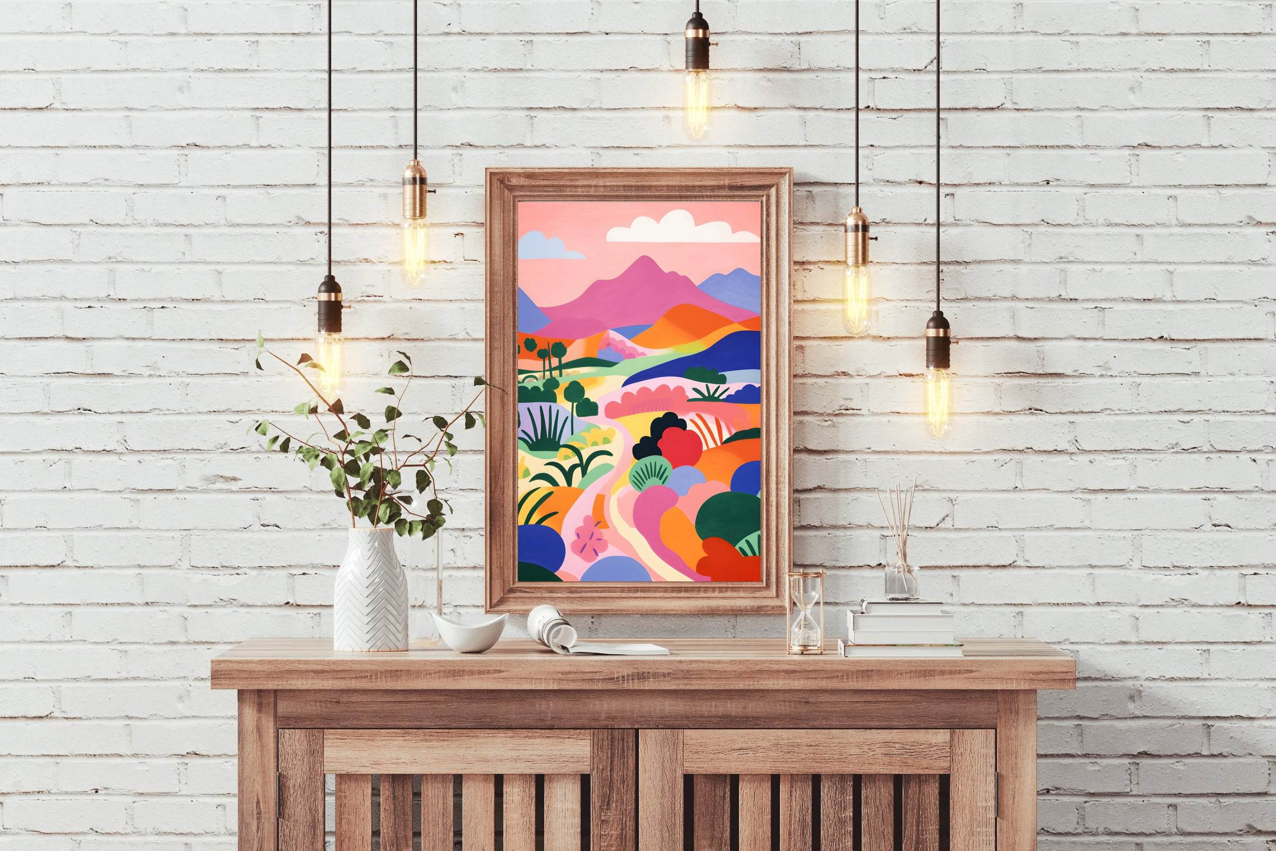 Beautiful Mountain Path Painting Art - beink online art store