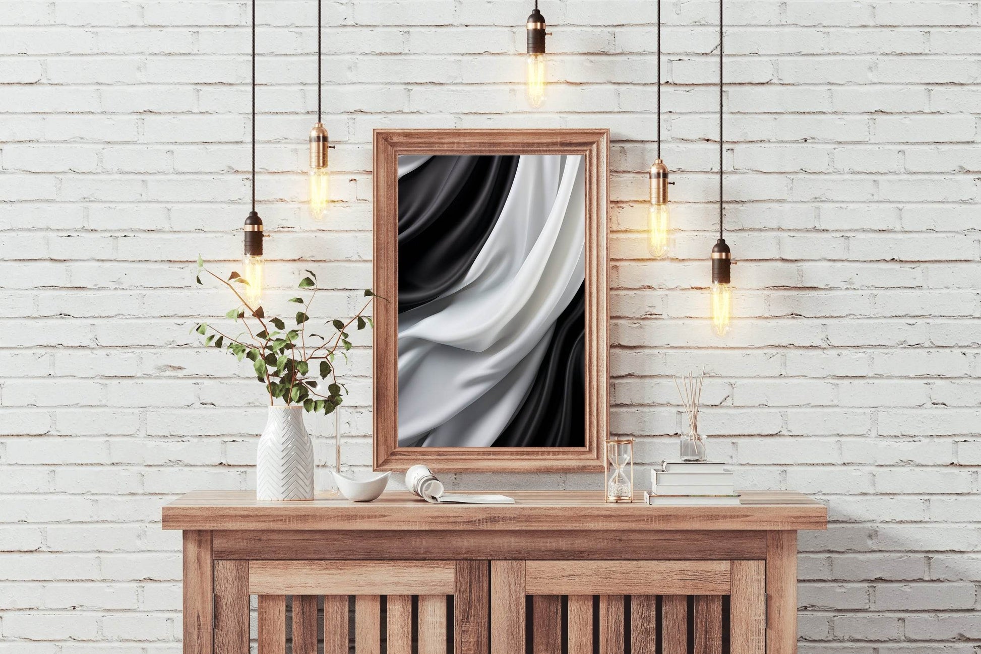 Curtains Black & White Wall Art - beink online art store