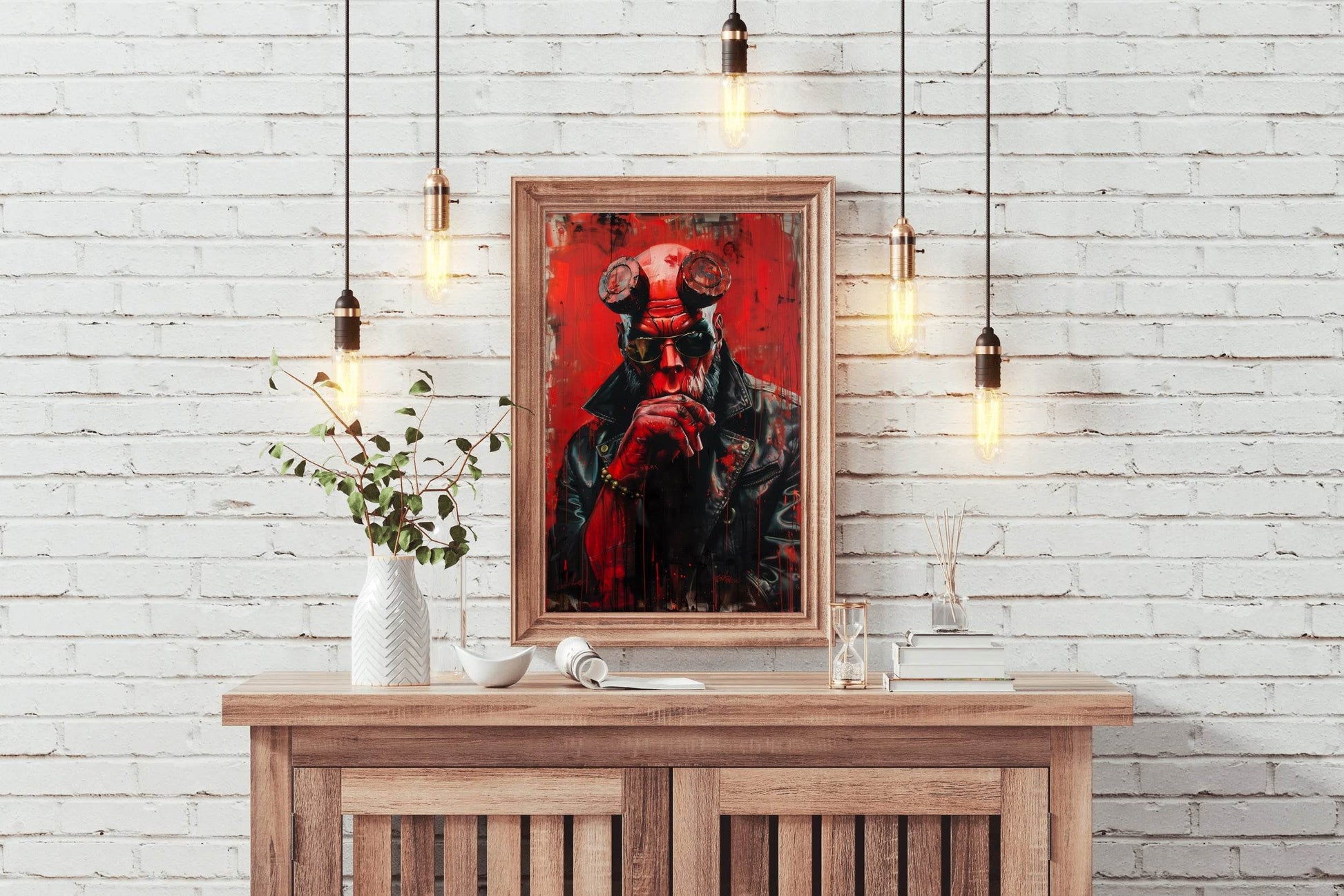 Painting of Hellboy Premium Wall Art - beink online art store