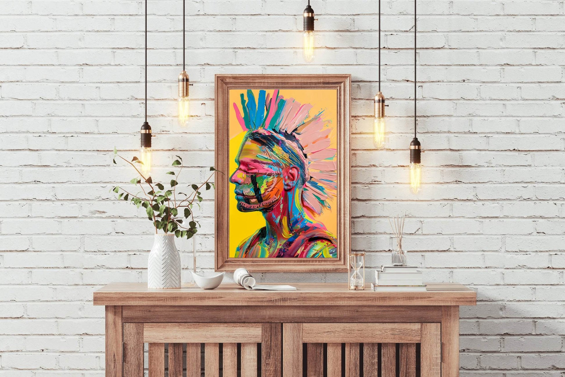 Colorful Portrait of a Punk Wall Art - beink online art store
