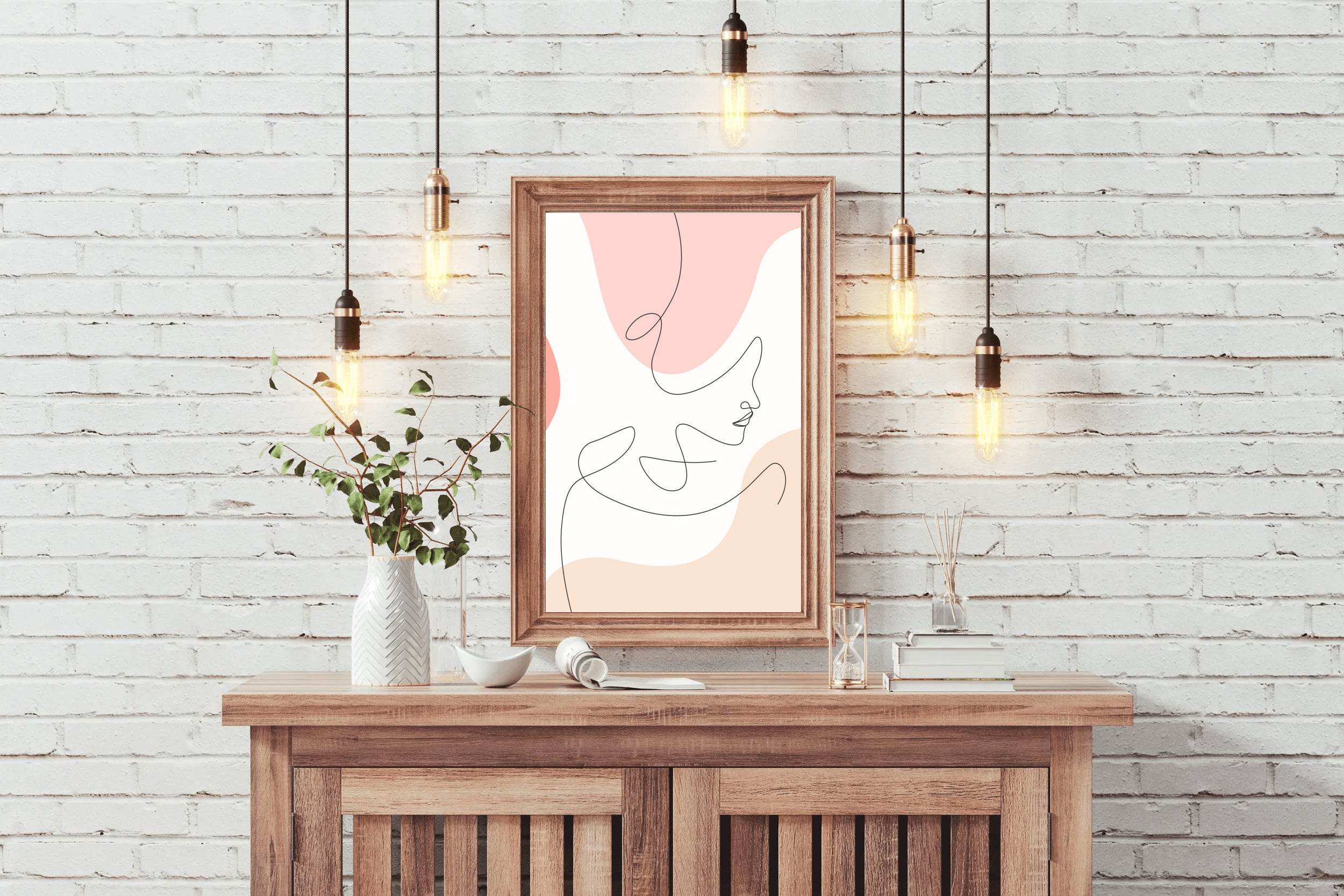 Minimal Face Design Wall Art - beink online art store
