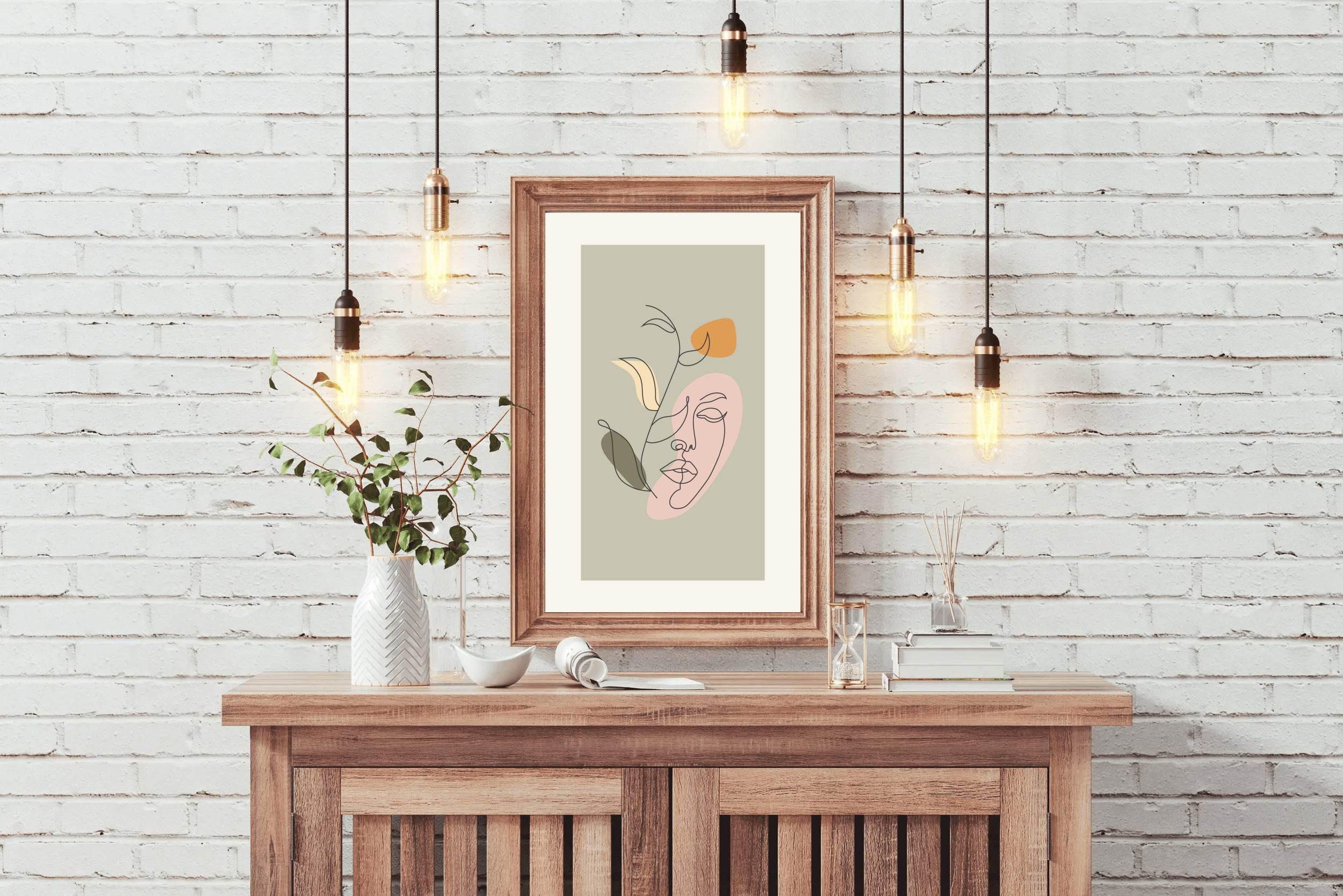 Flower Design With Face Wall Art - beink online art store