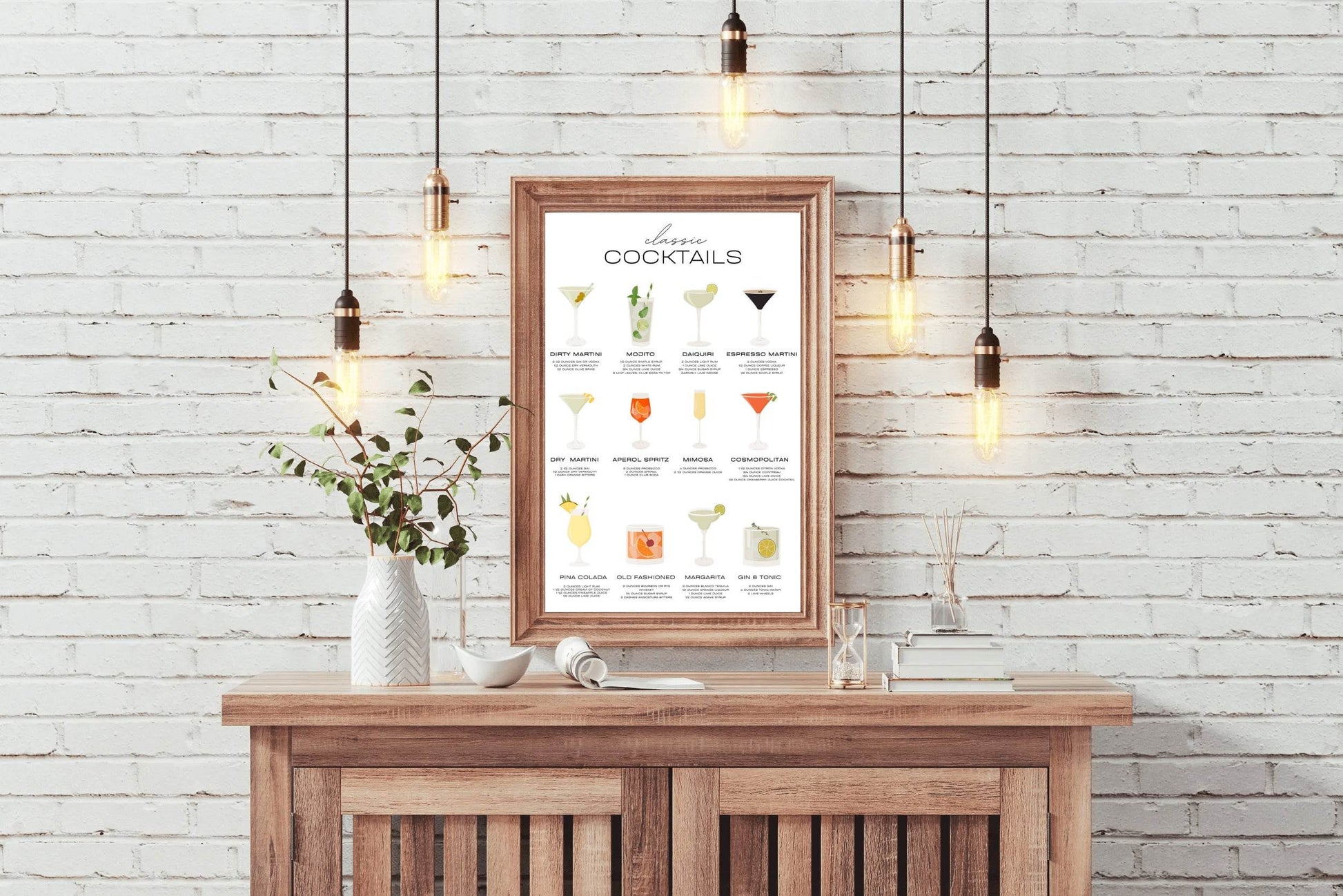 Cocktails List Wall Art - beink online art store