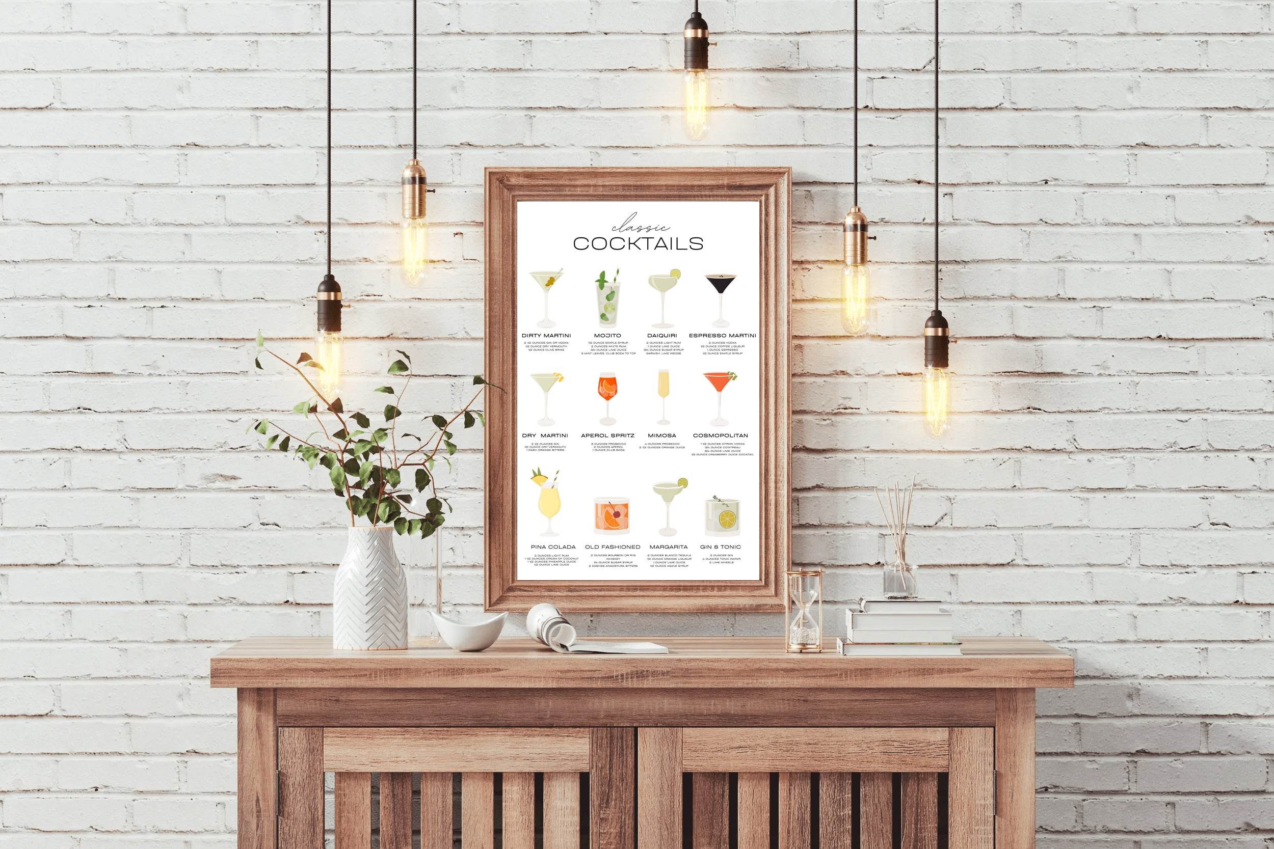 Cocktails List Wall Art - beink online art store