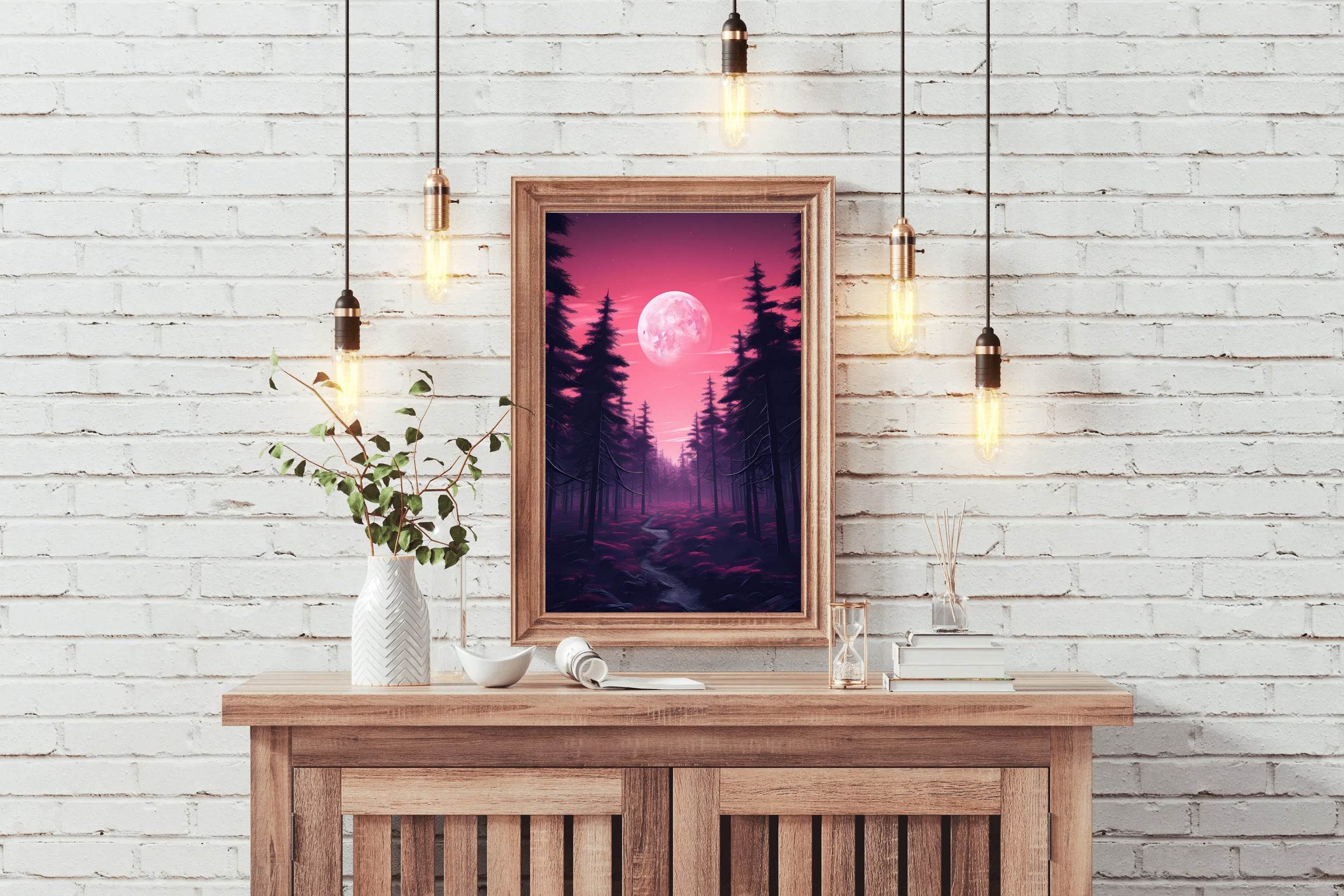 Pink Pine Forest Wall Art - beink online art store