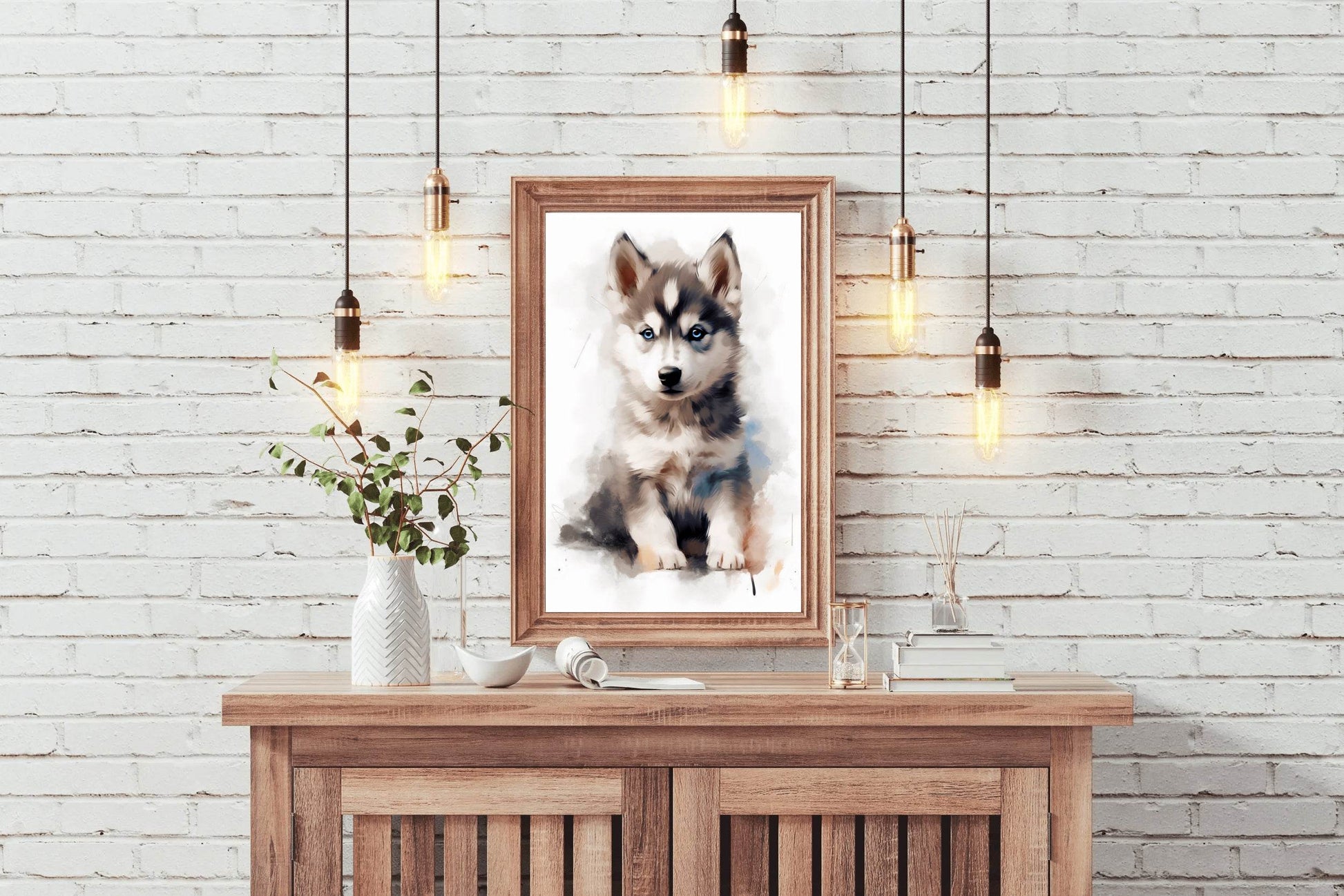 Watercolor Painting of Siberian Husky - beink online art store