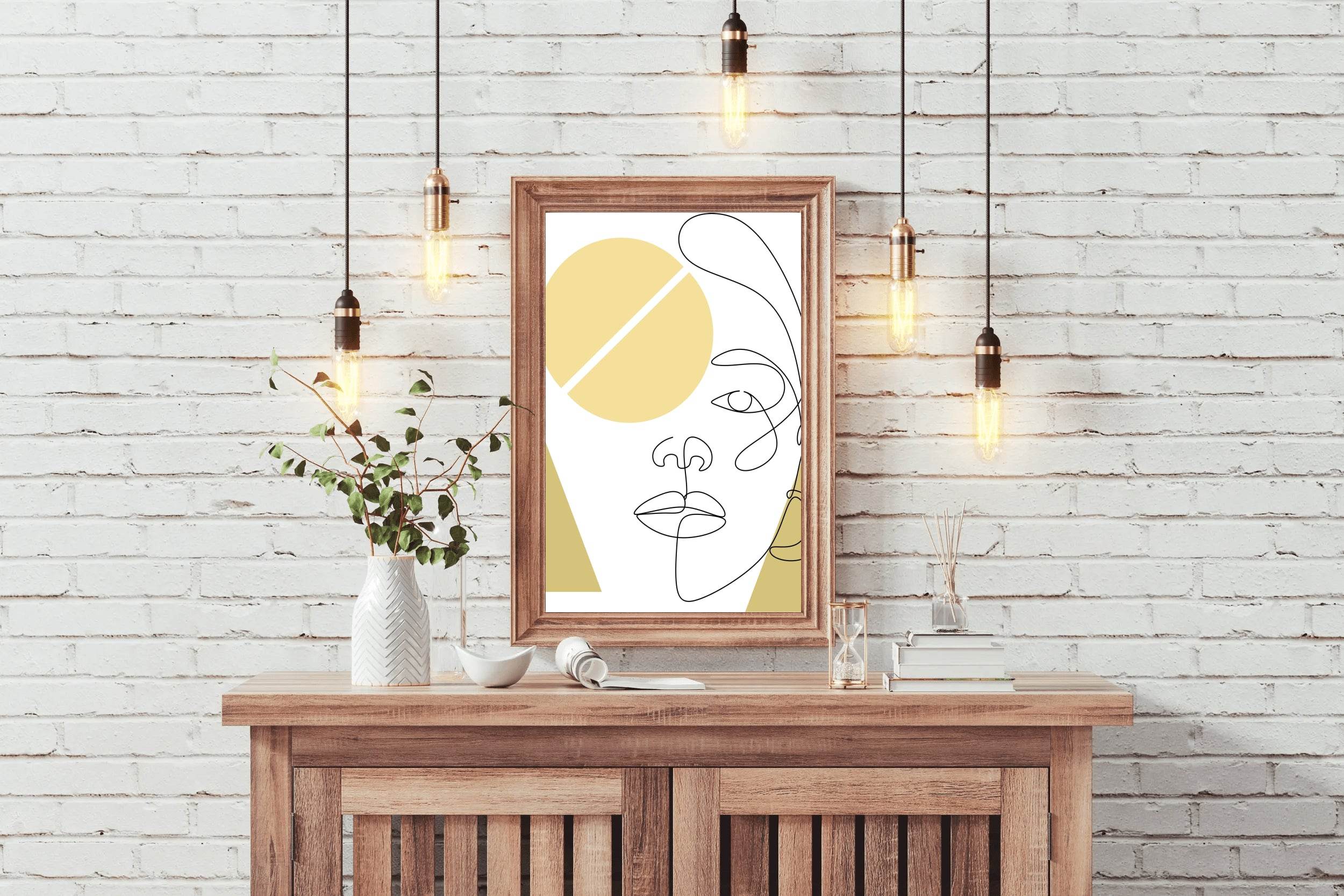 Half Female Face Wall Art - beink online art store