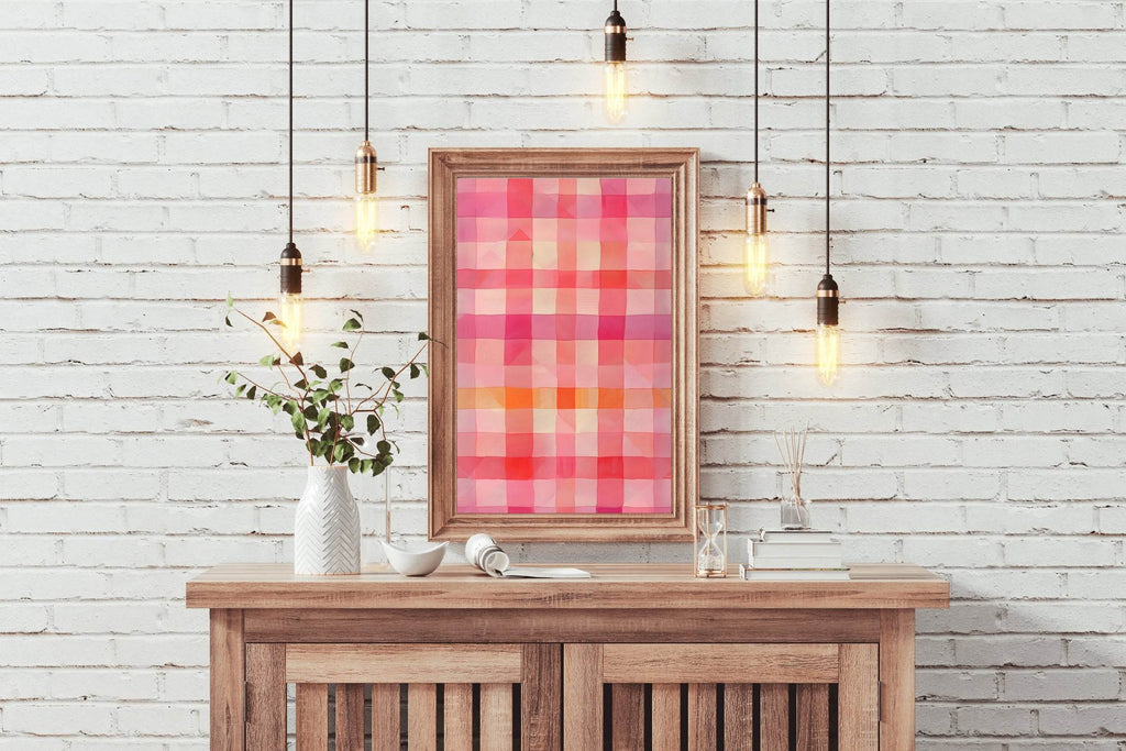 Pink Square Grid Digital Art - beink online art store