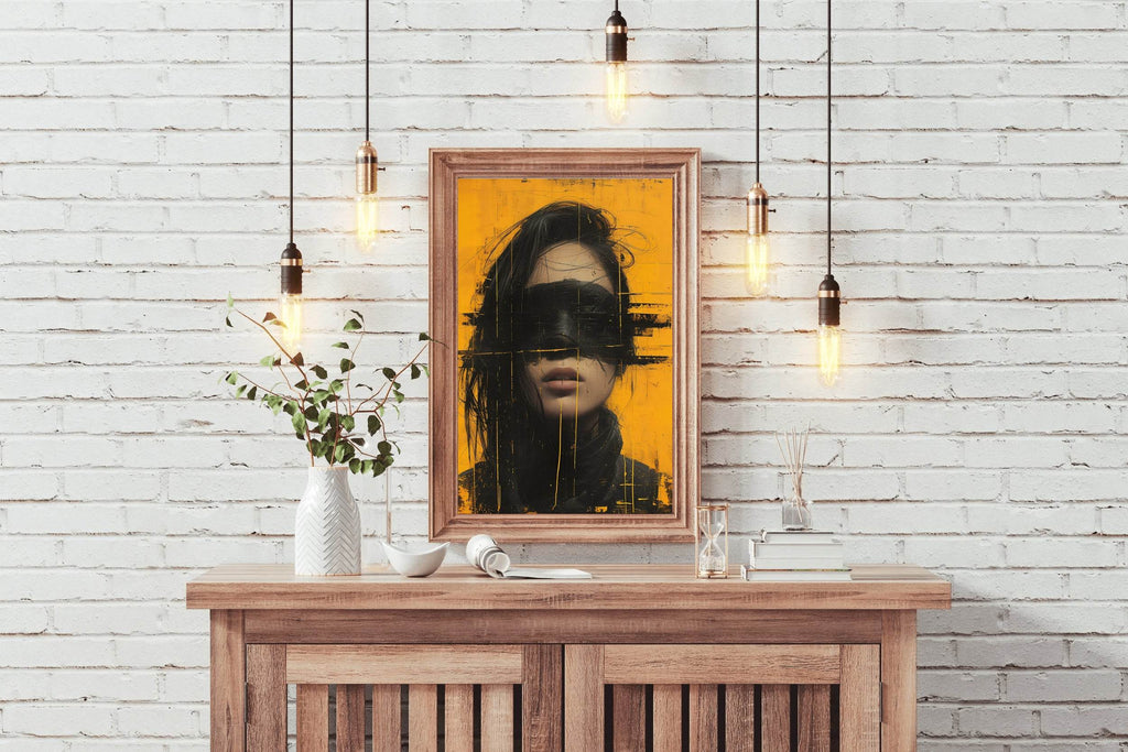 Drawing Girl With Closed Eyes Wall Art - beink online art store