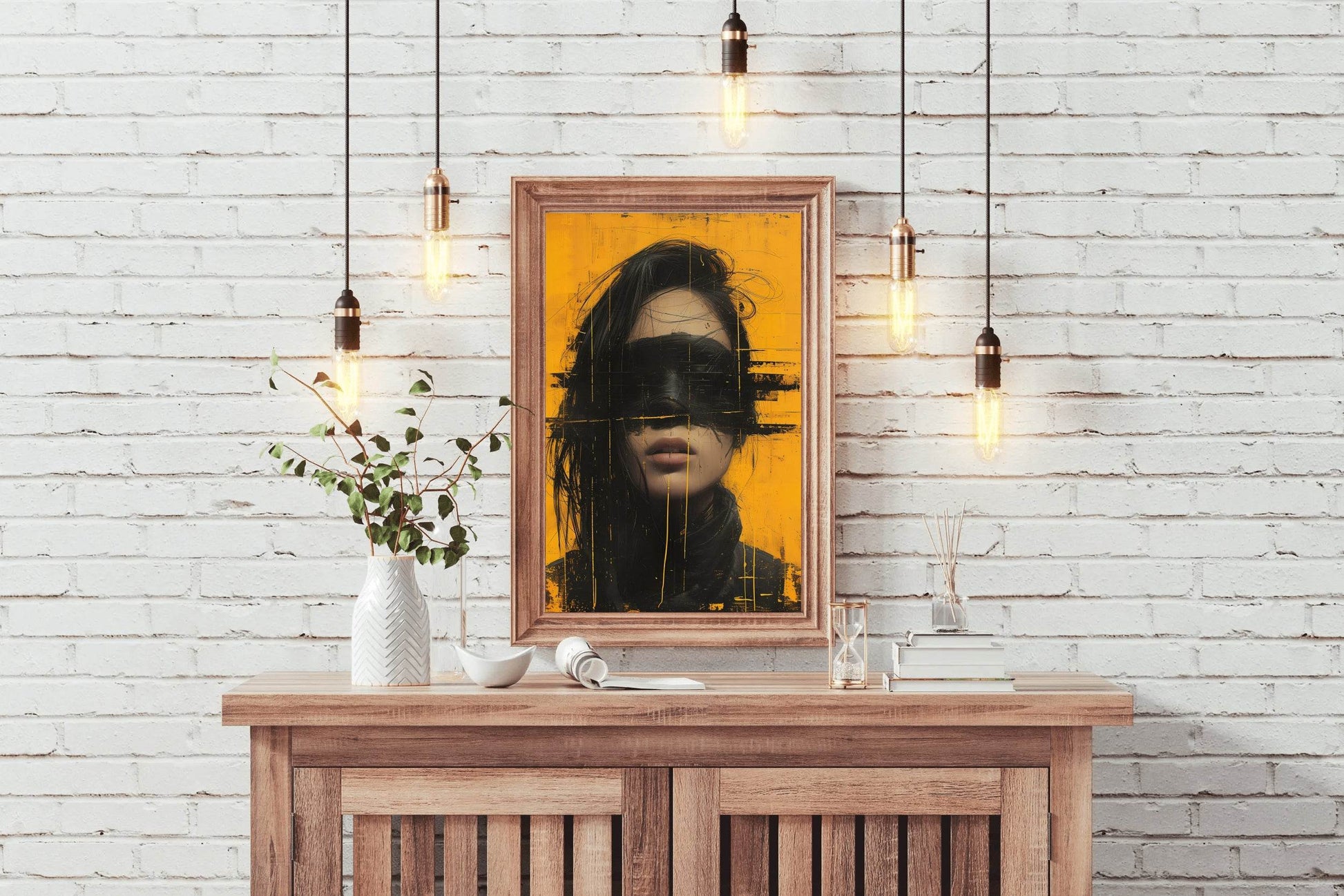 Drawing Girl With Closed Eyes Wall Art - beink online art store