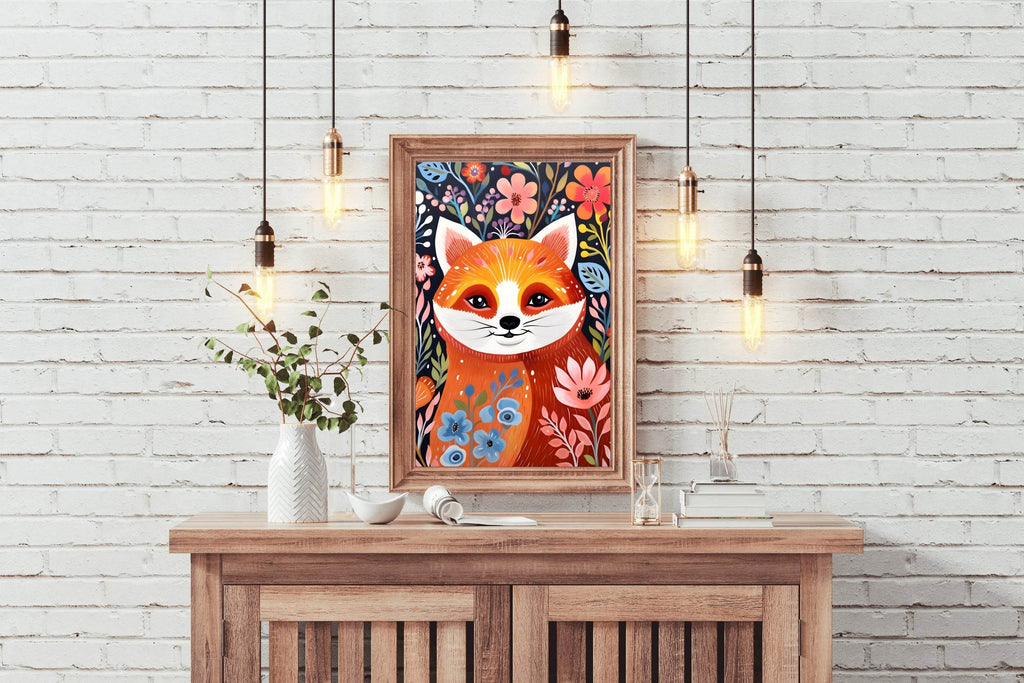 Colorful Painting of Smiling Fox - beink online art store