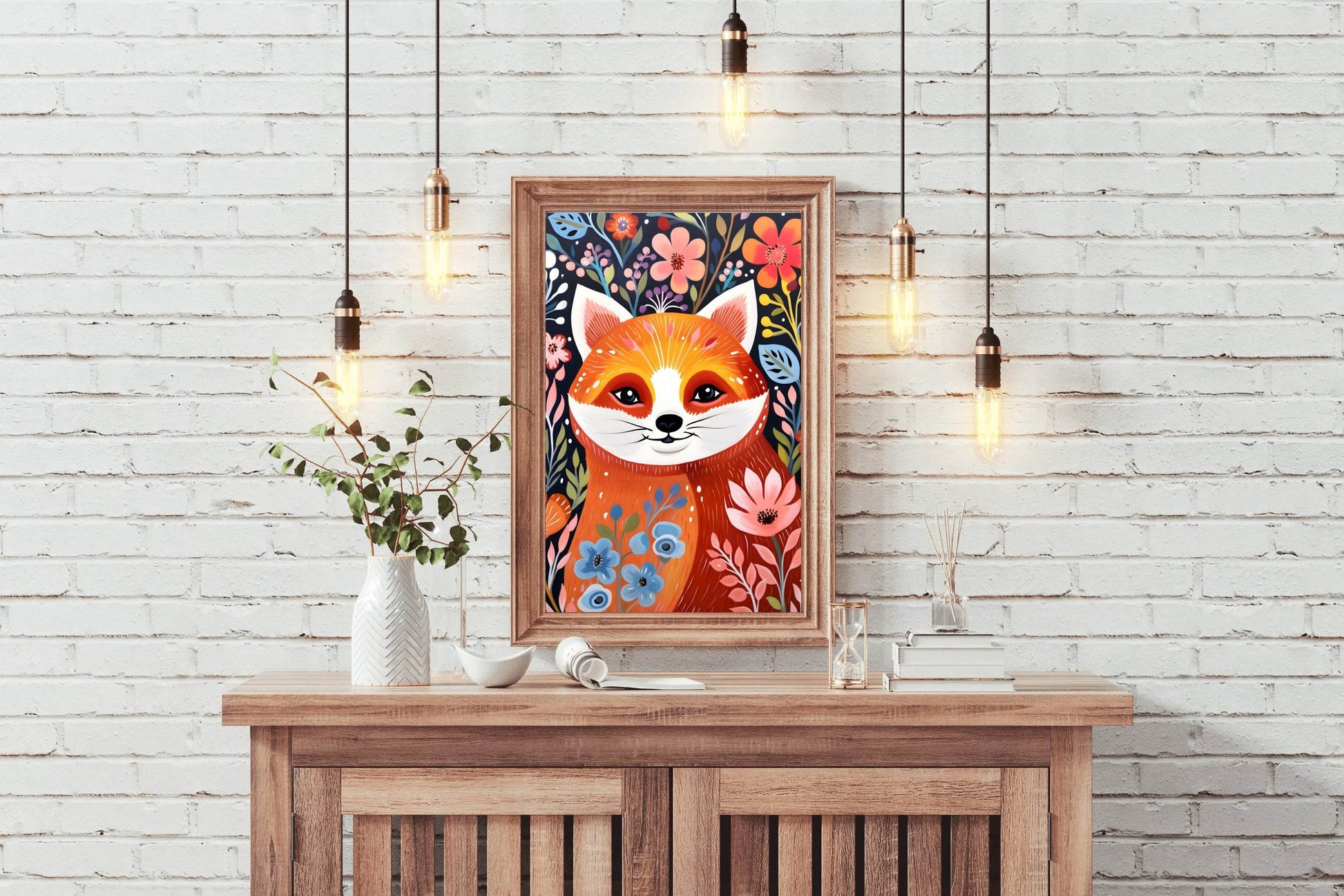 Colorful Painting of Smiling Fox - beink online art store