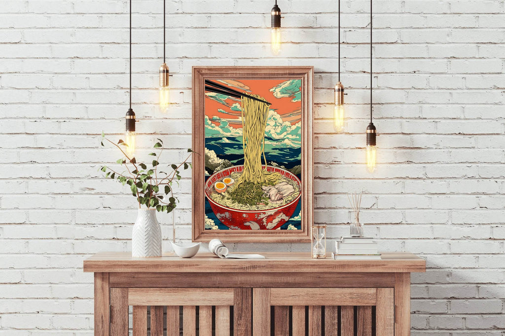 Bowl of Ramen with a Chopsticks on it Wall Art - beink online art store
