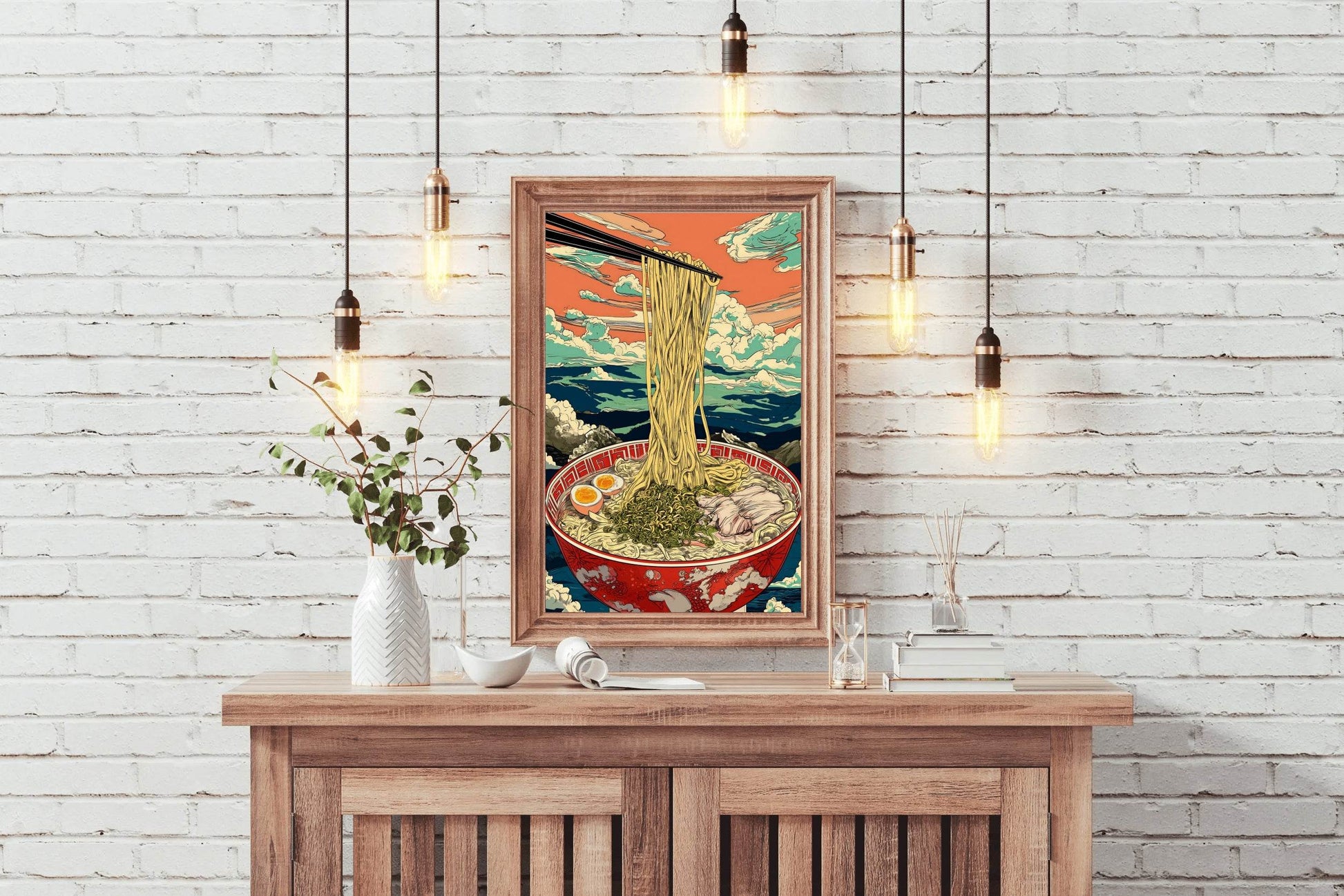 Bowl of Ramen with a Chopsticks on it Wall Art - beink online art store