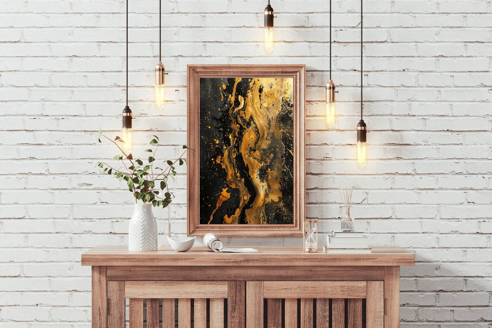 Luxury Marble Background With Gold Wall Art - beink online art store