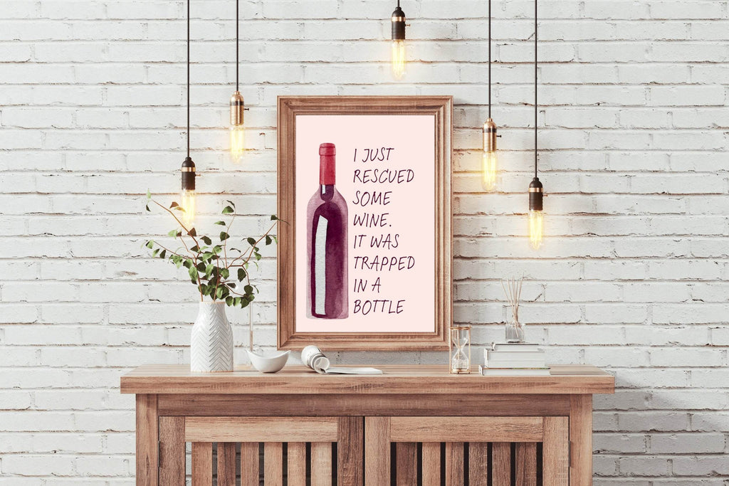 Old Wine Bottle Wall Art - beink online art store