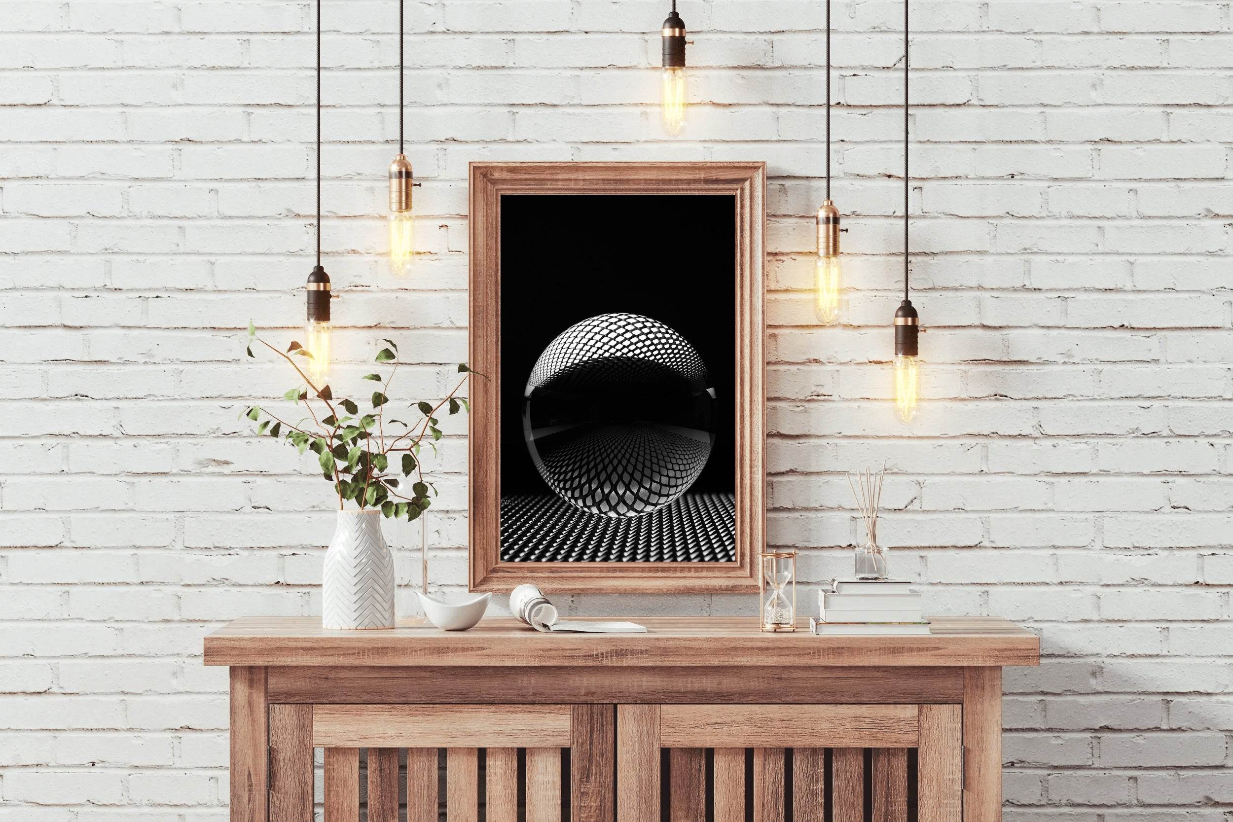 Lense Ball Black & White Wall Art - beink online art store