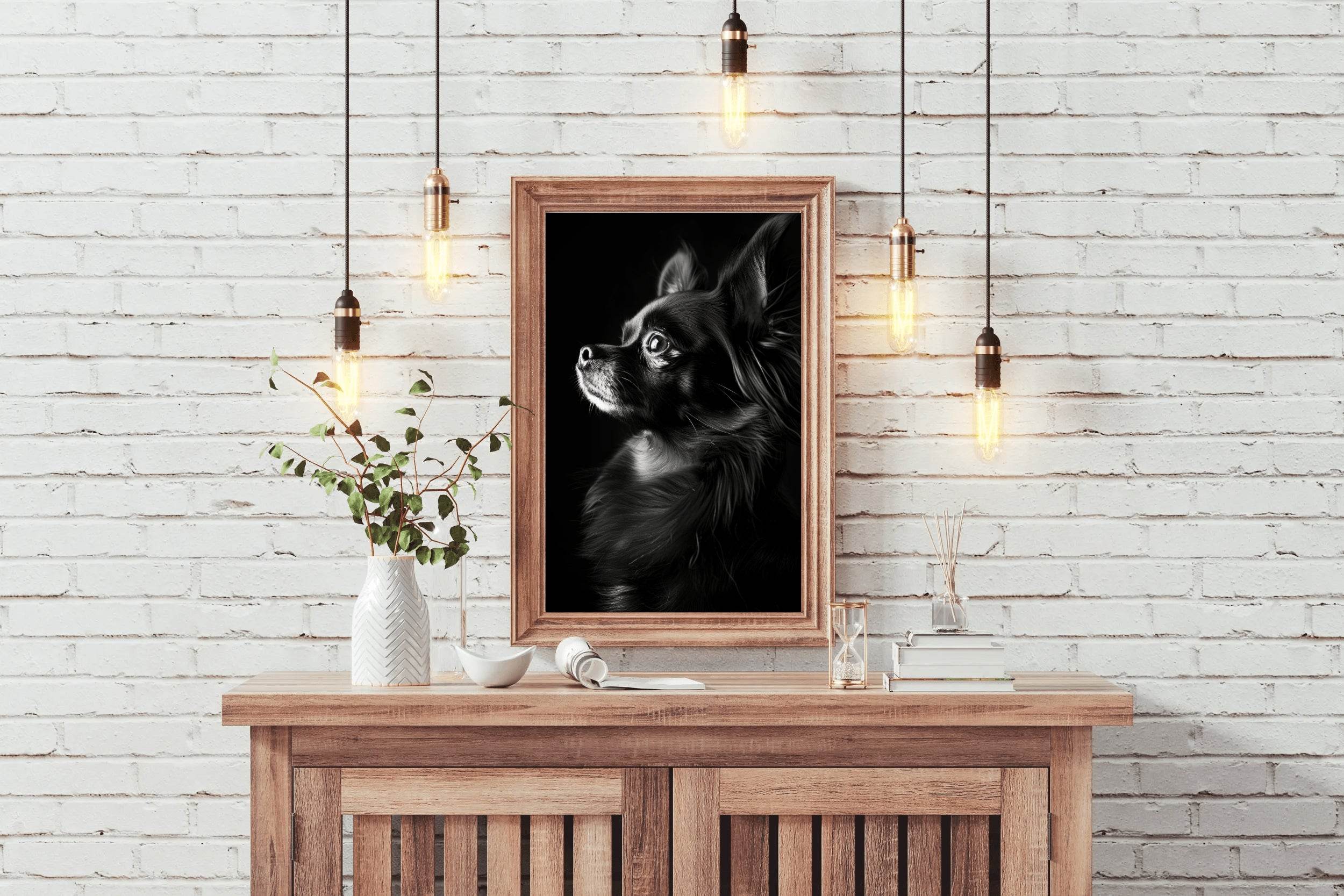 Chihuahua Dog Black & White Wall Art - beink online art store