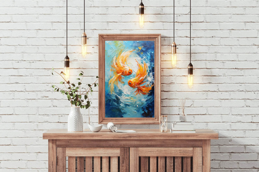 Goldfish Swimming Painting - beink online art store